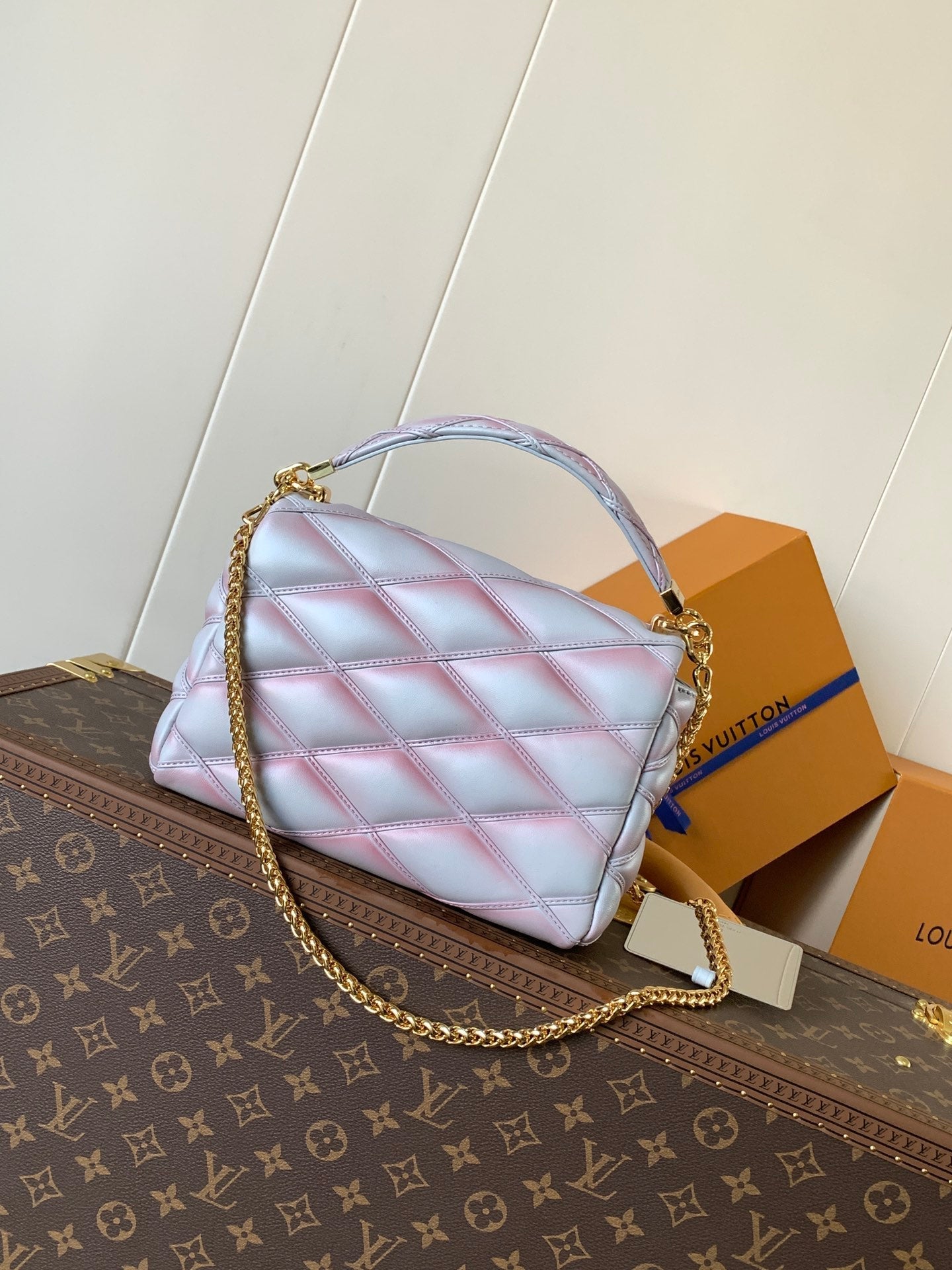 LV GO-14 MM 23cm Mix Pink Blue Lambskin GHW mysite