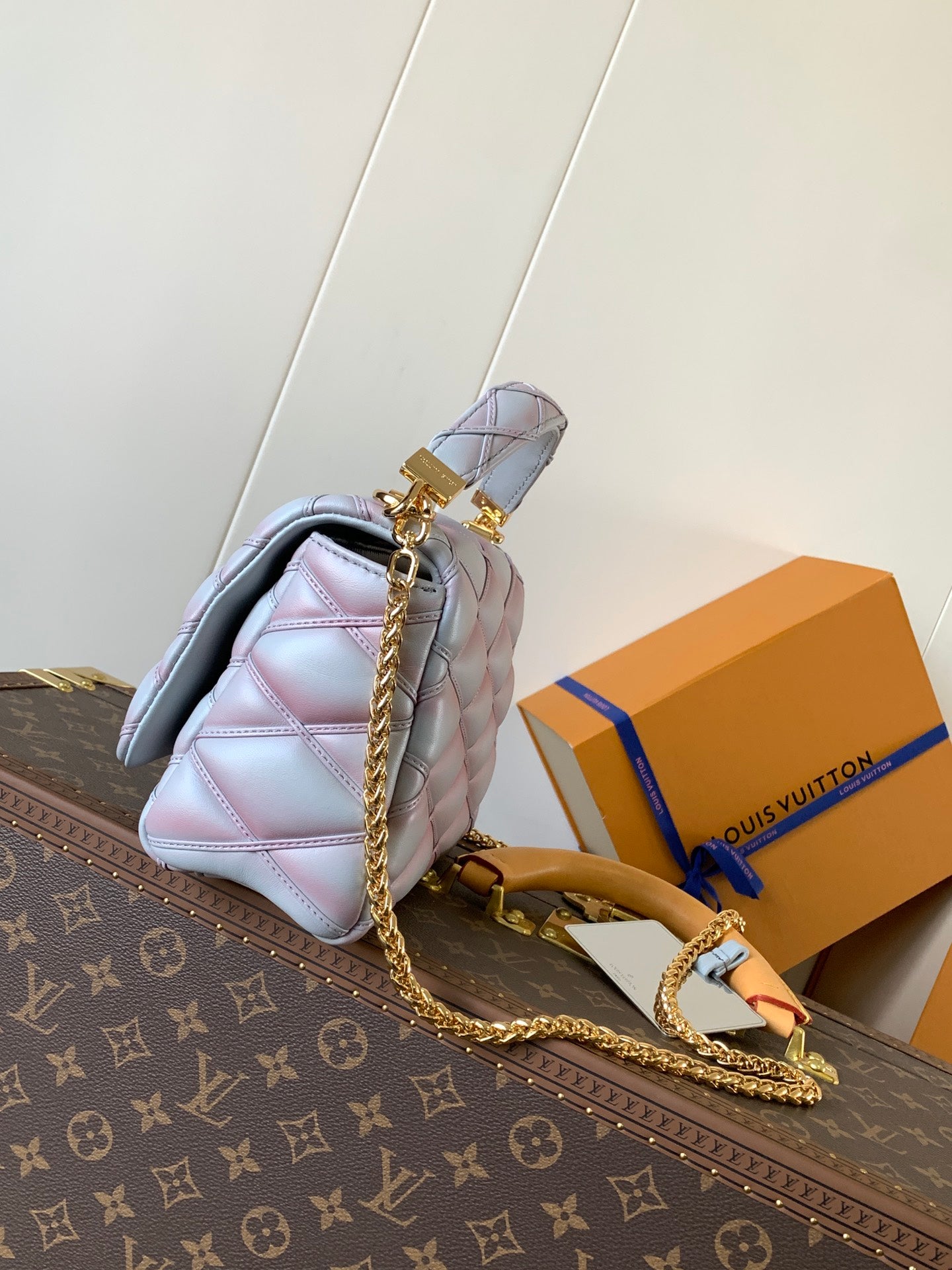 LV GO-14 MM 23cm Mix Pink Blue Lambskin GHW mysite