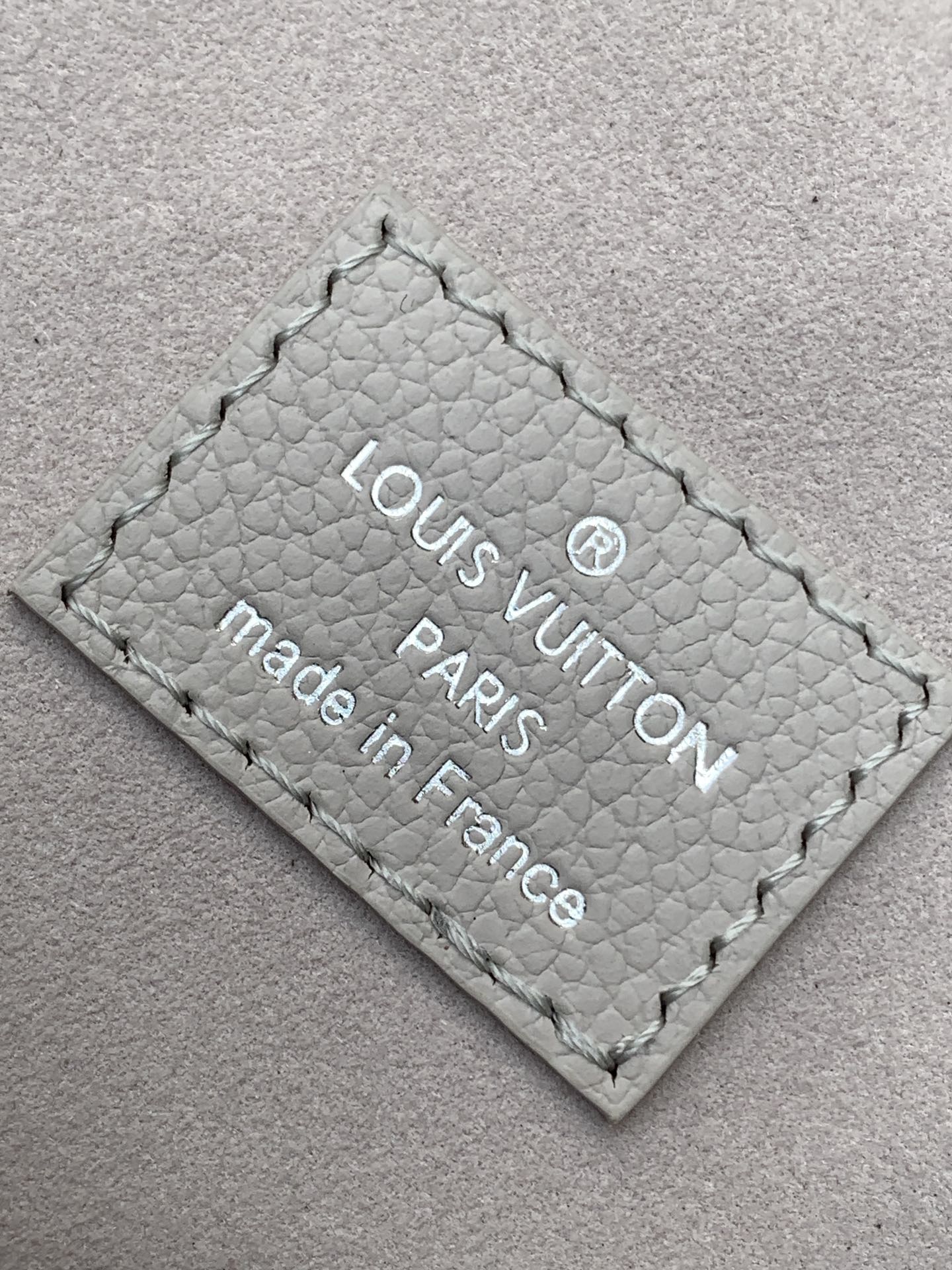 LV Vanity Chain Pouch 19cm Brume Gray Embossed Cowhide Metal HW mysite