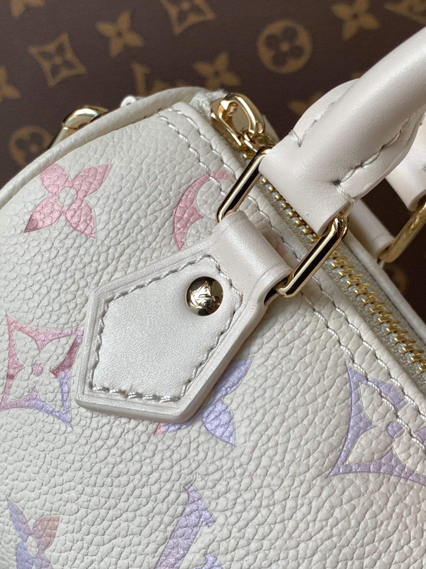 LV 25s Nano Speedy 16cm Dream Monogram Embossed Cowhide- Light GHW mysite