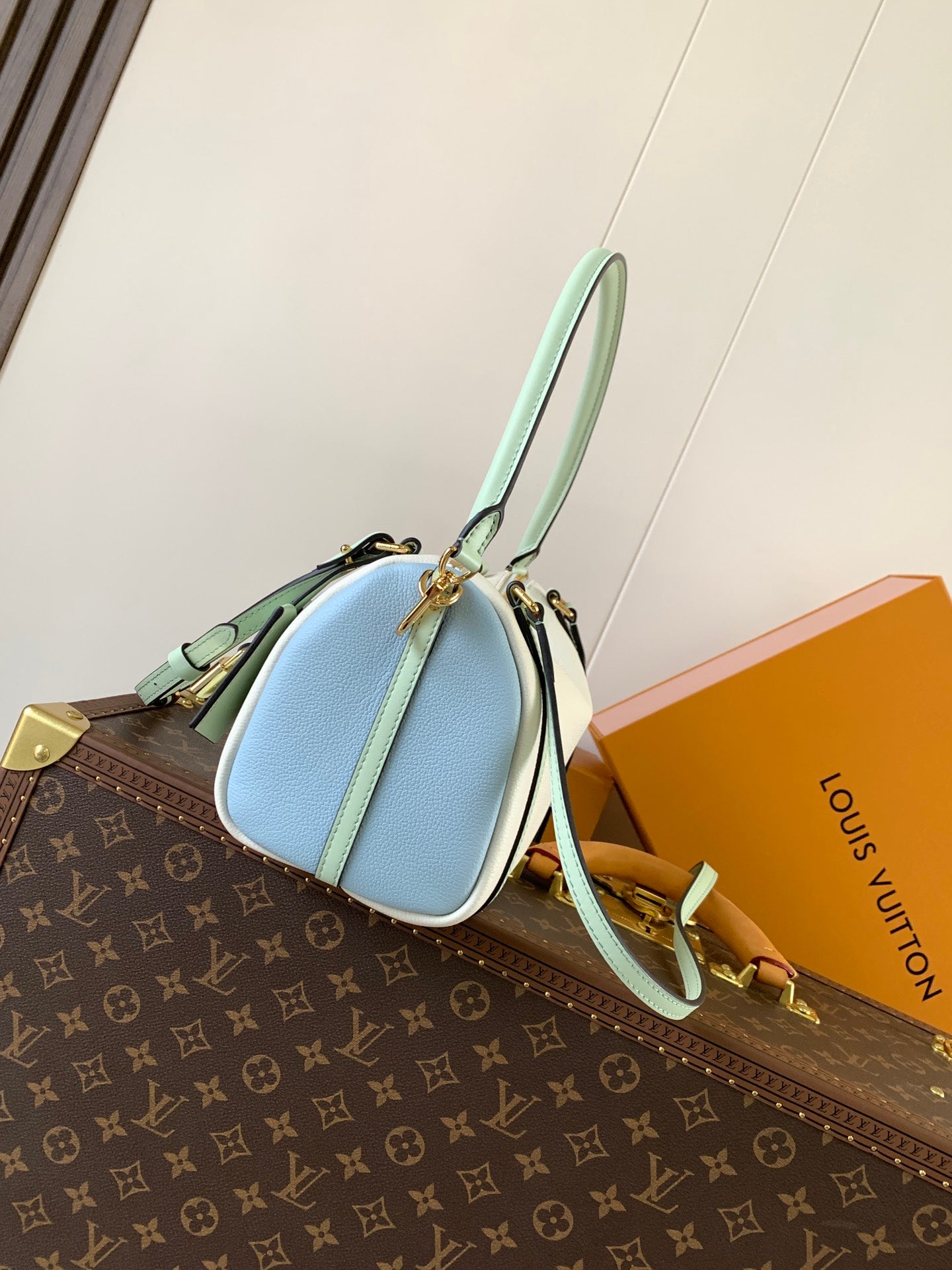 LV M26905 Express PM Handbag 26cm Sea Mist Cowhide GHW mysite