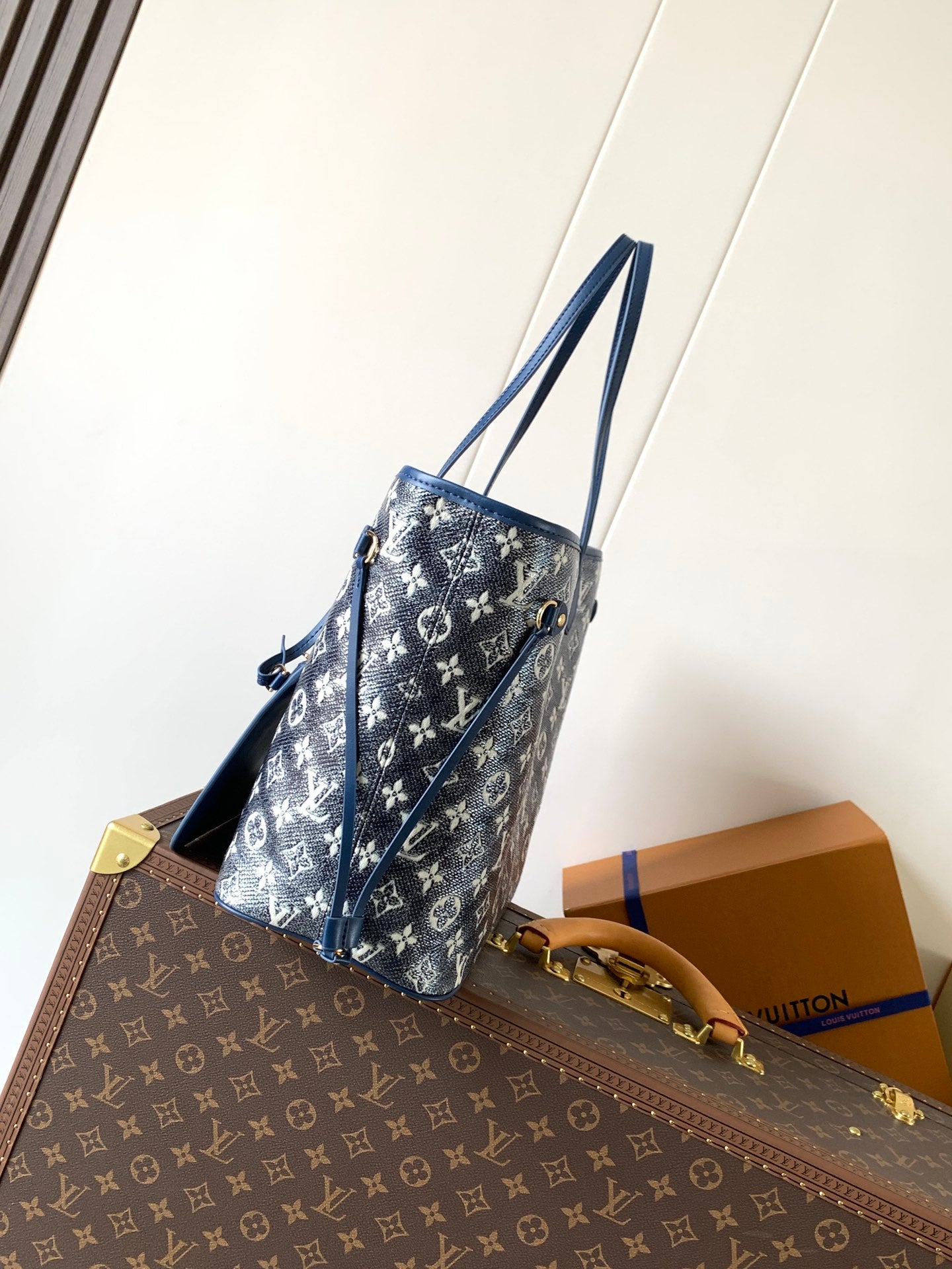 LV Neverfull Bag 31cm Blue Monogram Canvas mysite