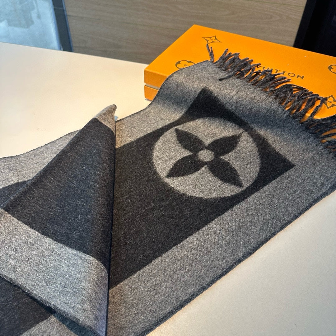 SCARF 180 CM IN SHADOW GRAY CASHMERE 394488 mysite