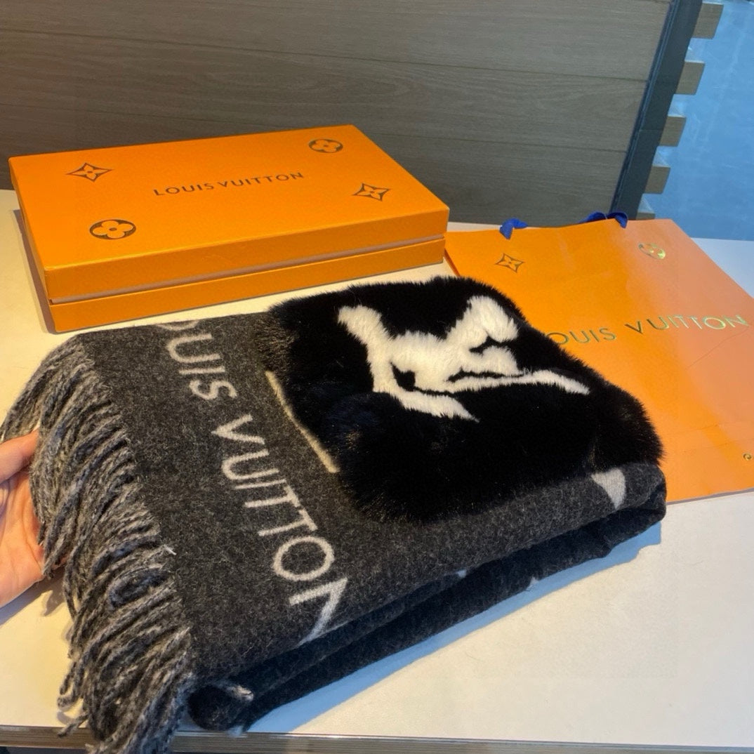 COLD REYKJAVIK SCARF 190 CM IN BLACK CASHMERE 394492 mysite