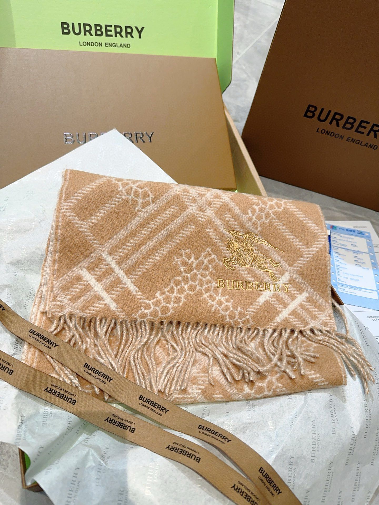 CLASSIC CHECK SCARF 168 CM IN CIDER BROWN CASHMERE 396322 mysite