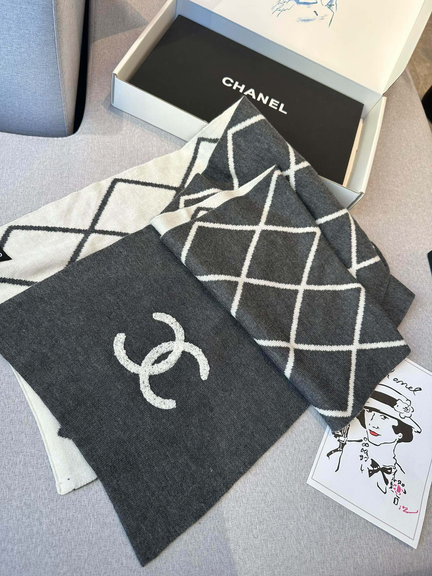 SCARF 180 CM IN MOUSE GRAY MIX WHITE CASHMERE 401970 mysite