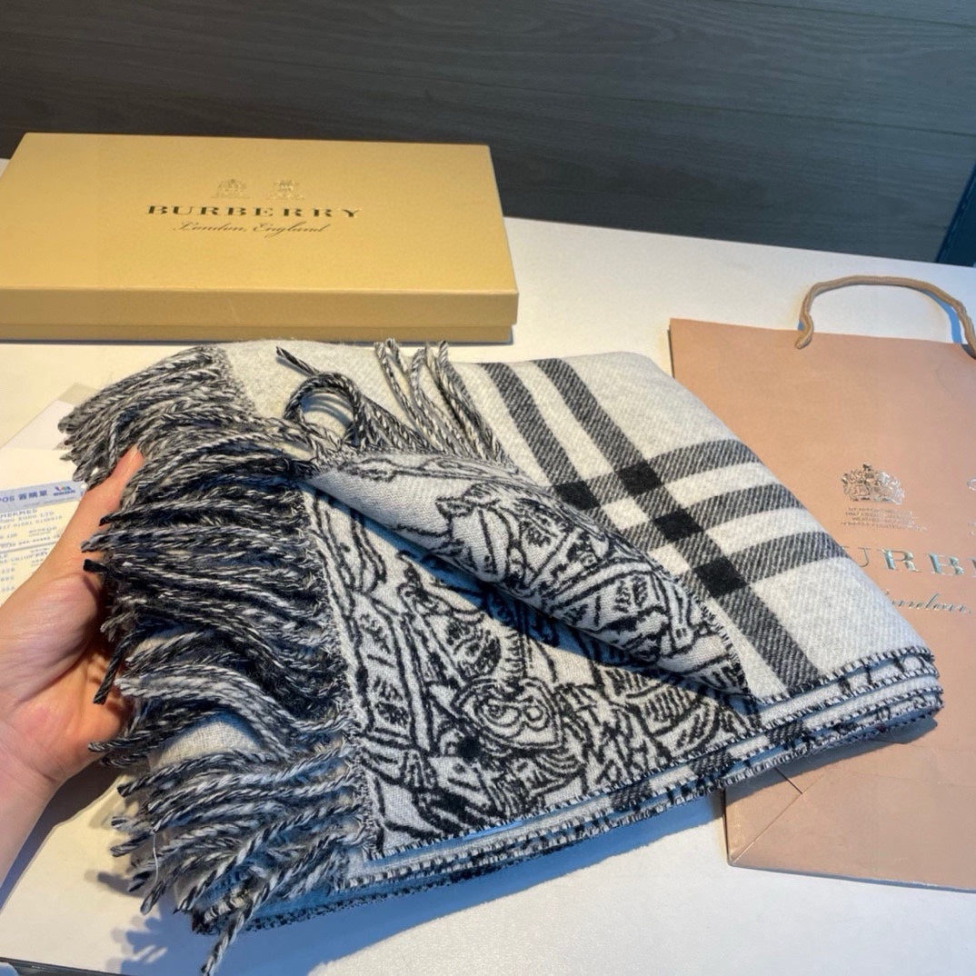 REVERSIBLE EKD STONE GRAY CASHMERE 210 CM SCARF 407191 mysite