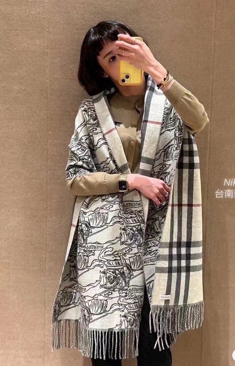 REVERSIBLE EKD STONE GRAY CASHMERE 210 CM SCARF 407191 mysite