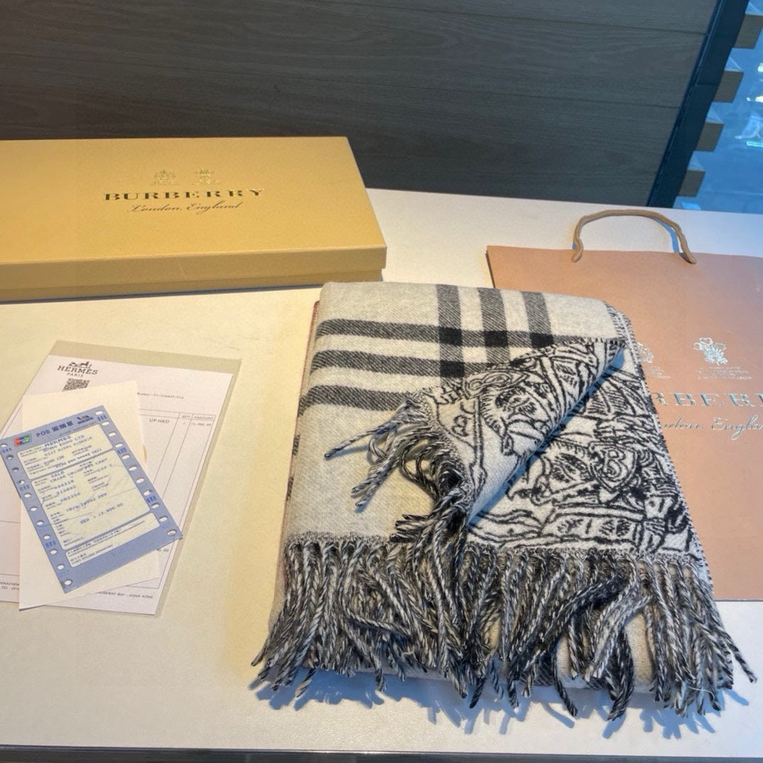 REVERSIBLE EKD STONE GRAY CASHMERE 210 CM SCARF 407191 mysite