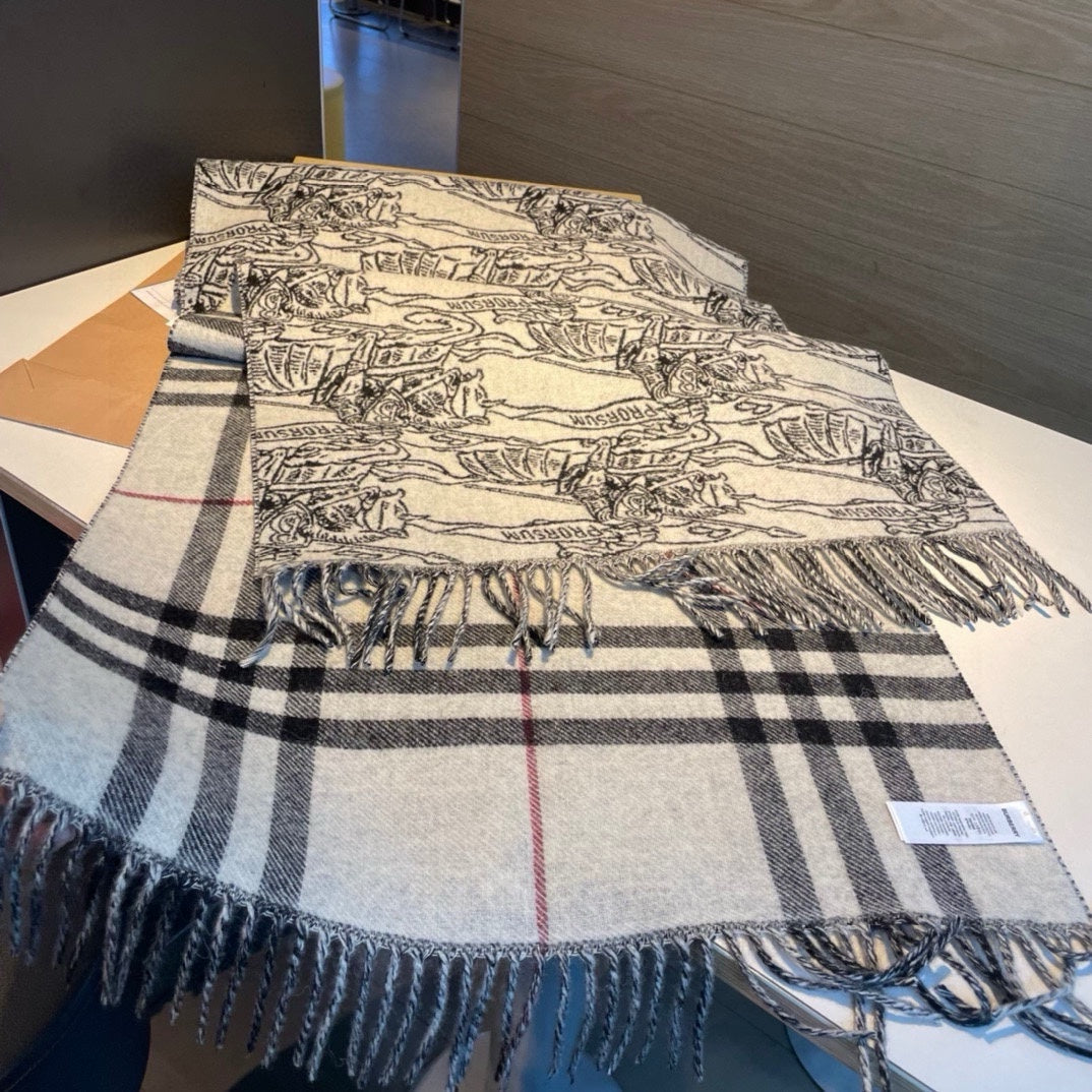 REVERSIBLE EKD STONE GRAY CASHMERE 210 CM SCARF 407191 mysite