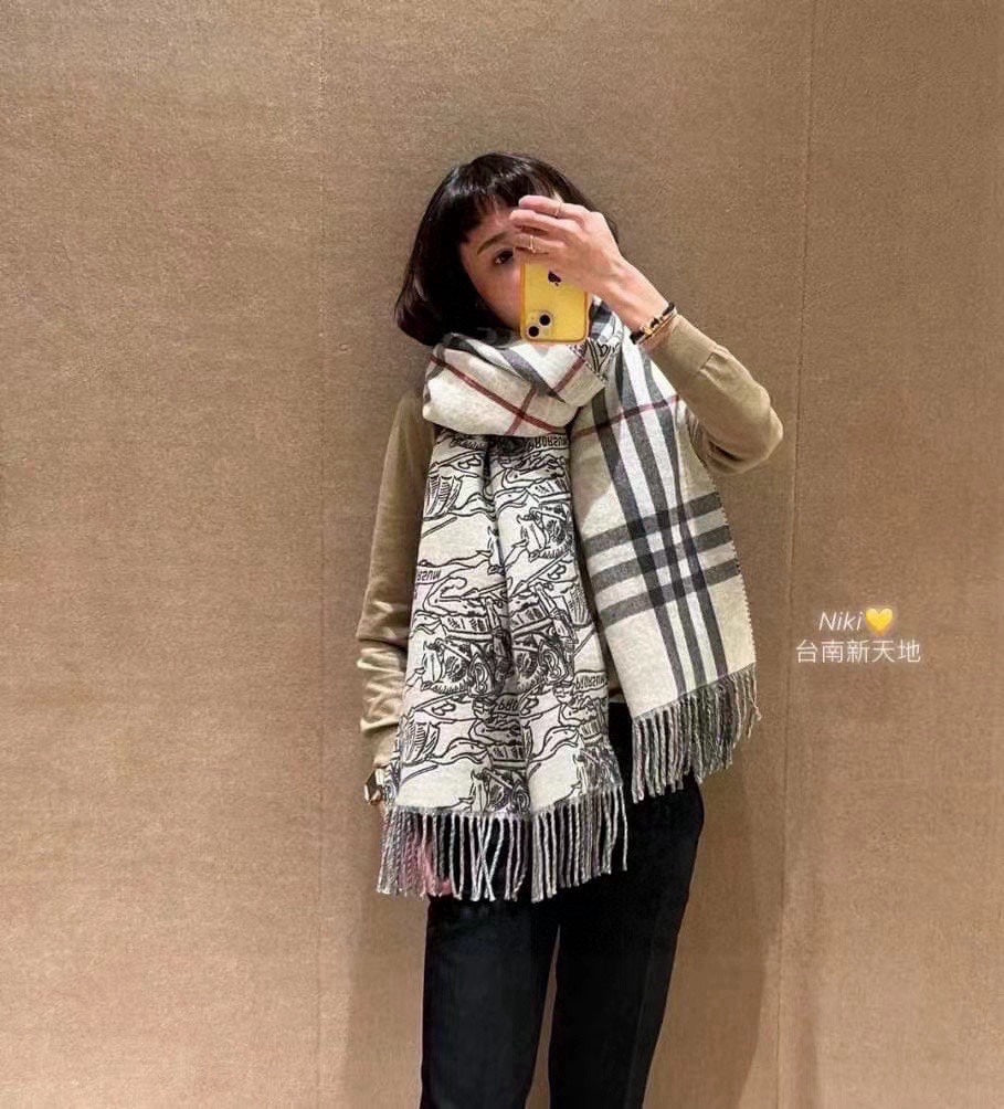 REVERSIBLE EKD STONE GRAY CASHMERE 210 CM SCARF 407191 mysite
