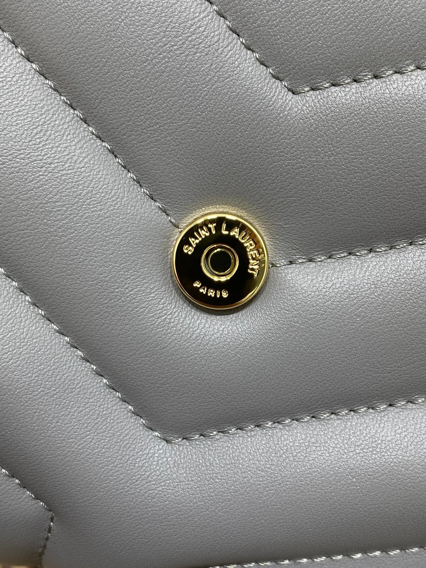 LOULOU MINI BAG 20 IN ASH BLUE QUILTED LAMBSKIN GOLD HARDWARE mysite