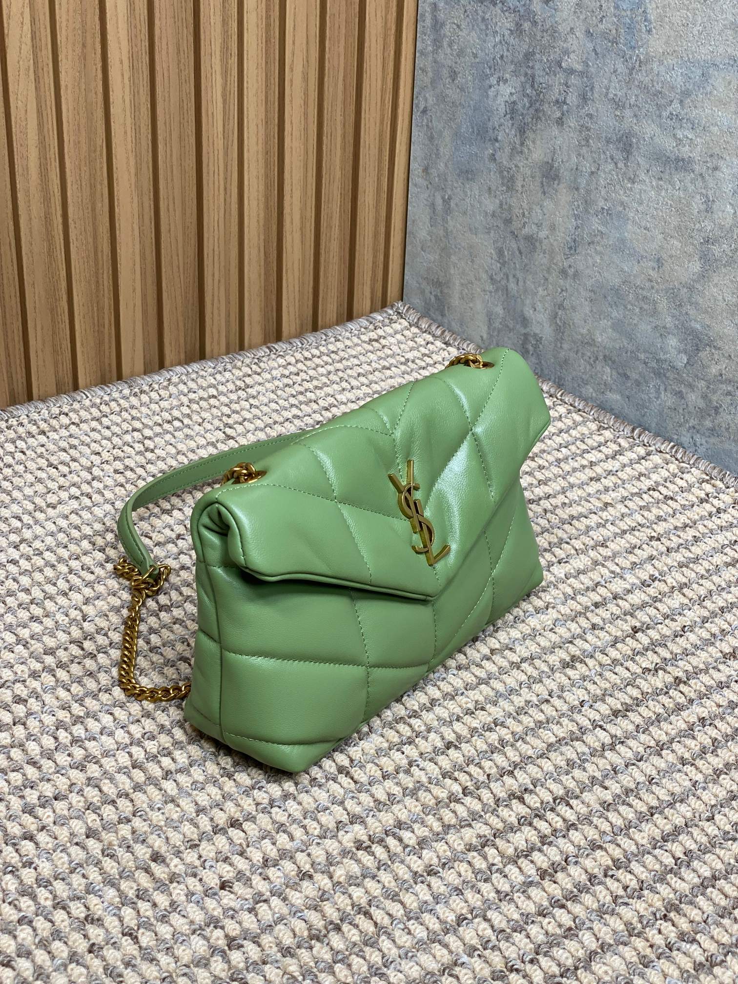 PUFFER TOY 23 IN FERN GREEN LAMBSKIN GOLD HARDWARE mysite