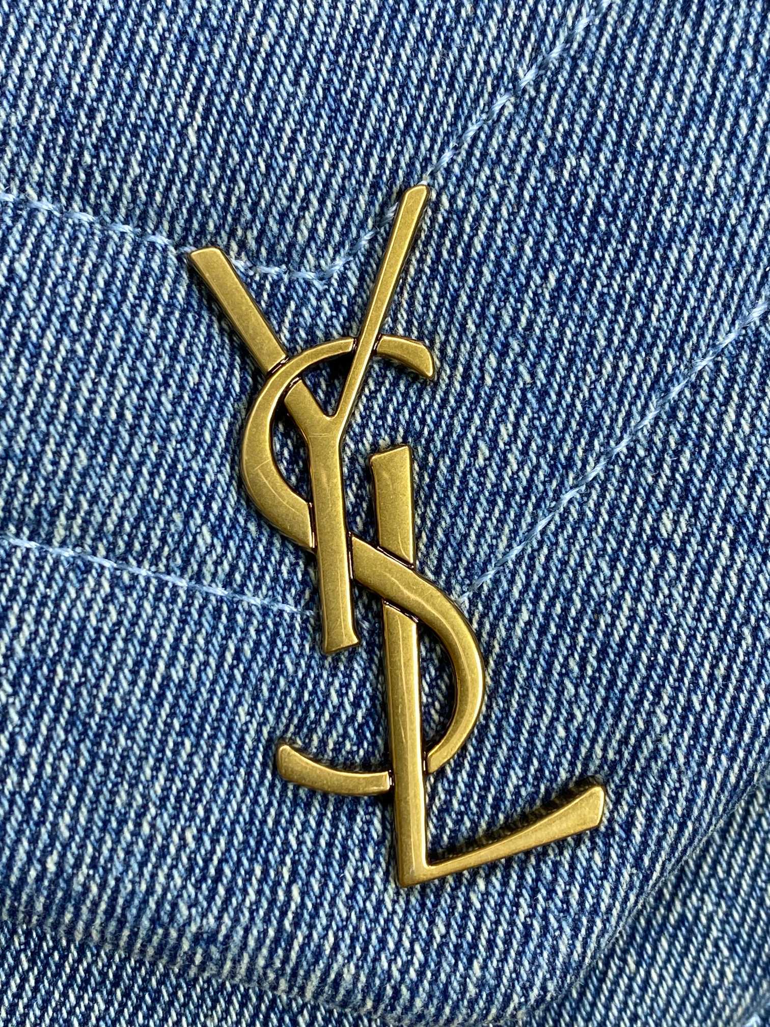 LOULOU MINI BAG 20 IN BLUE DENIM GOLD HARDWARE mysite