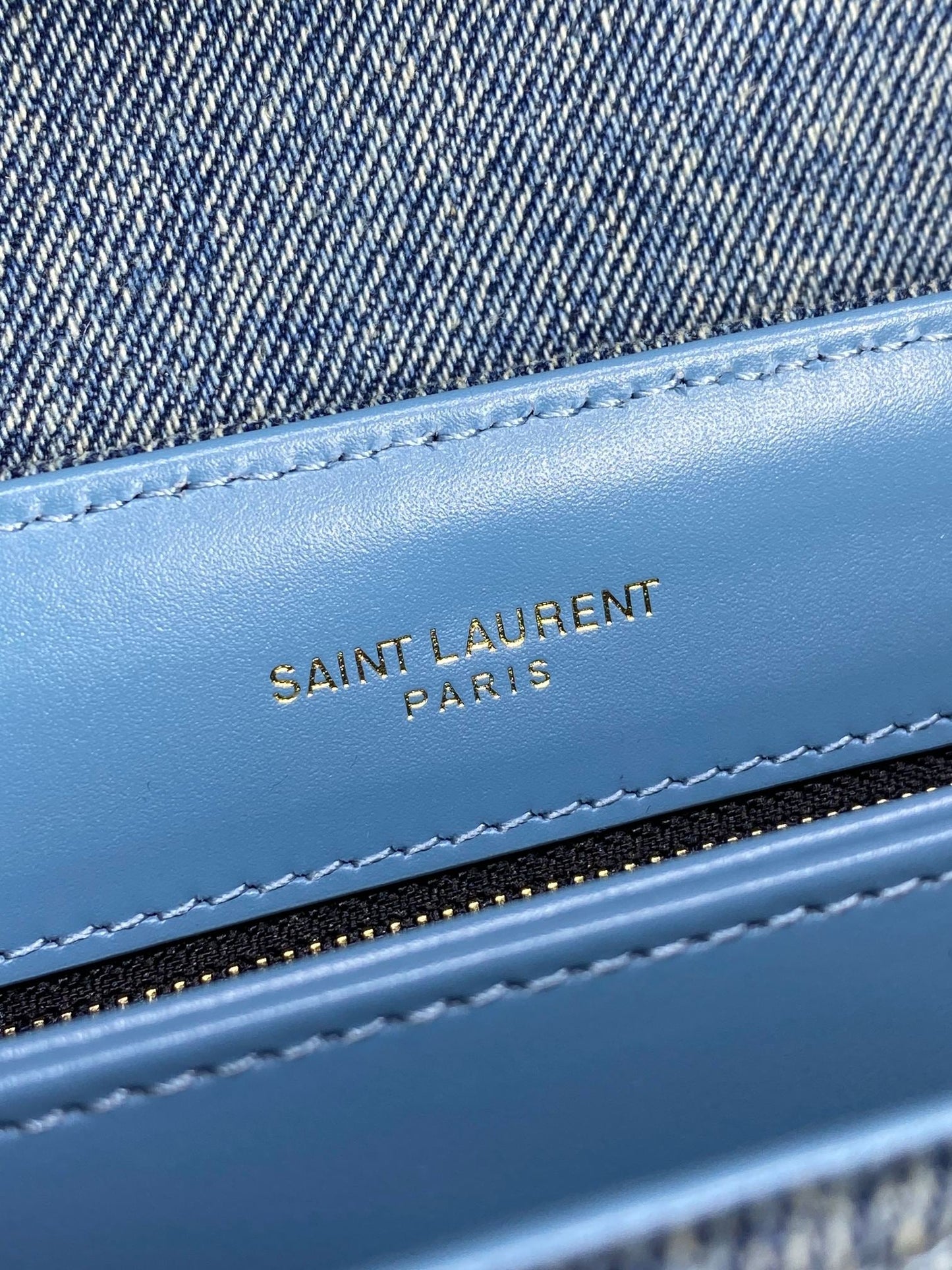 LOULOU MINI BAG 20 IN BLUE DENIM GOLD HARDWARE mysite