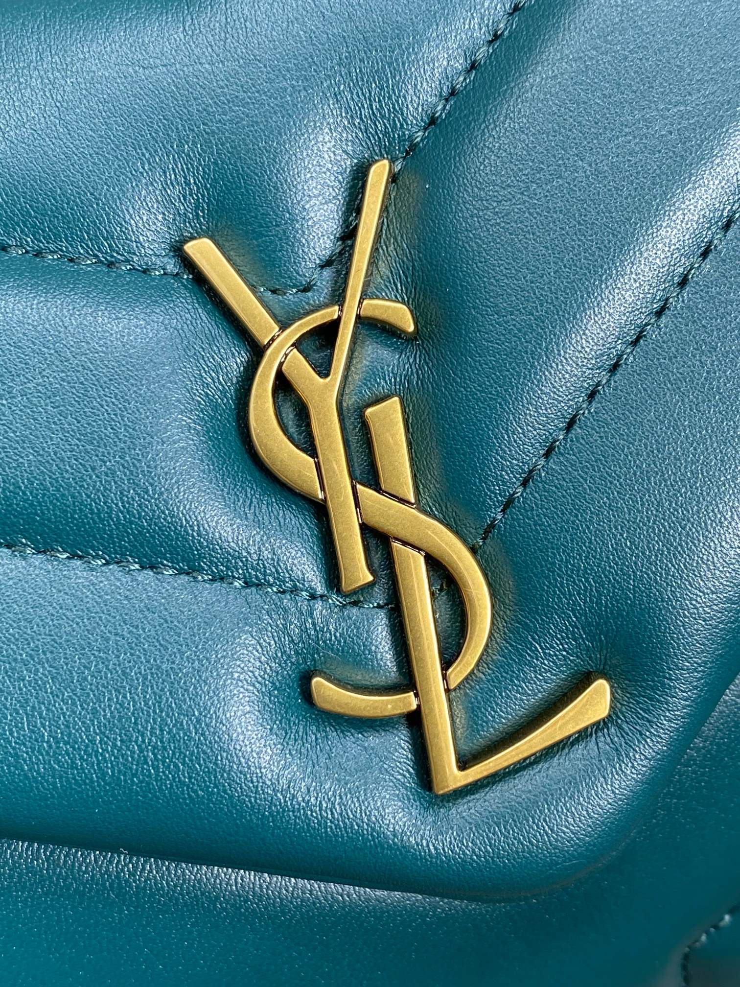 LOULOU MINI BAG 20 IN DARK CYAN LAMBSKIN GOLD HARDWARE mysite