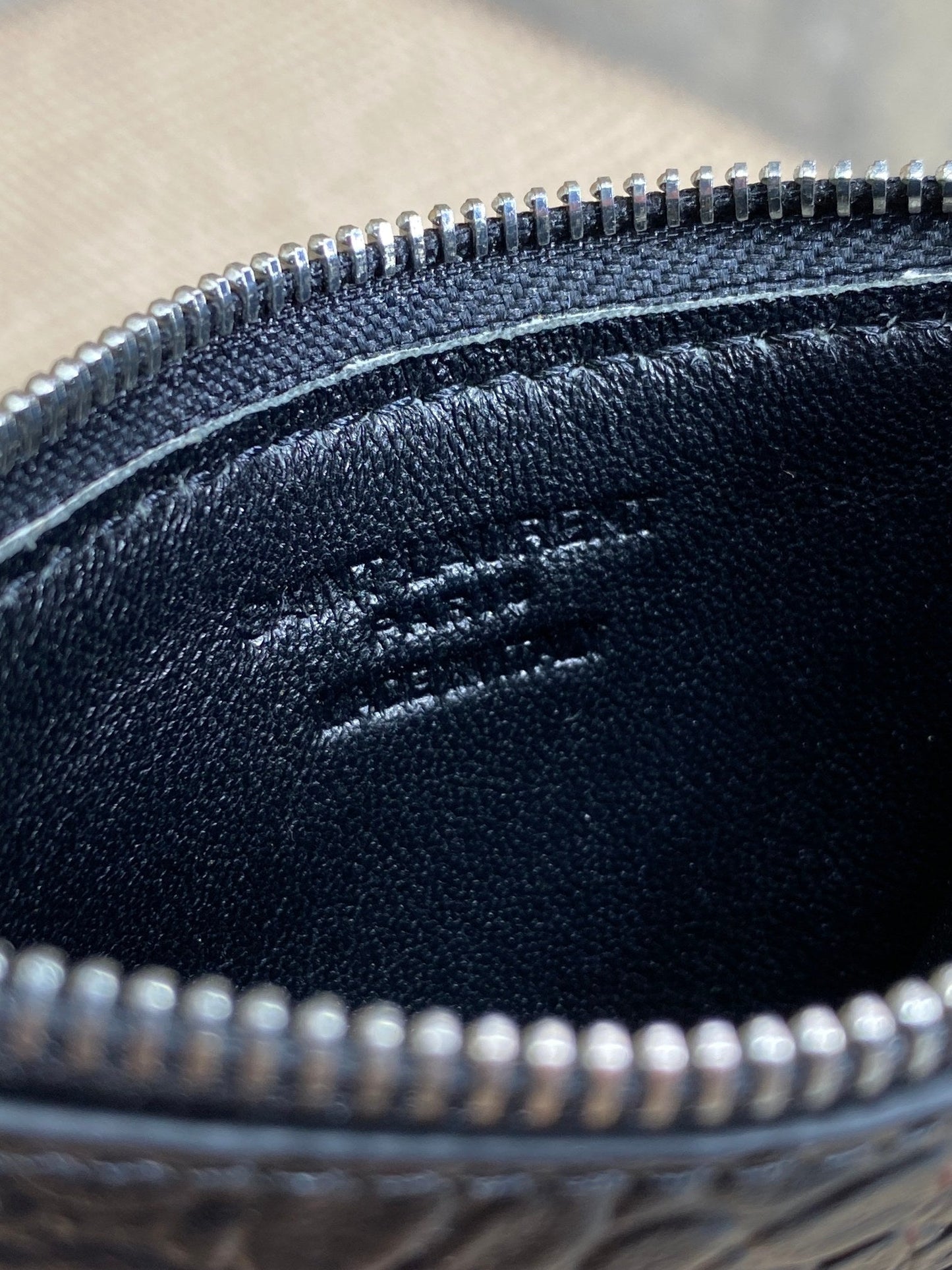 YSL Zip Card Case Black Croc Embossed Leather mysite