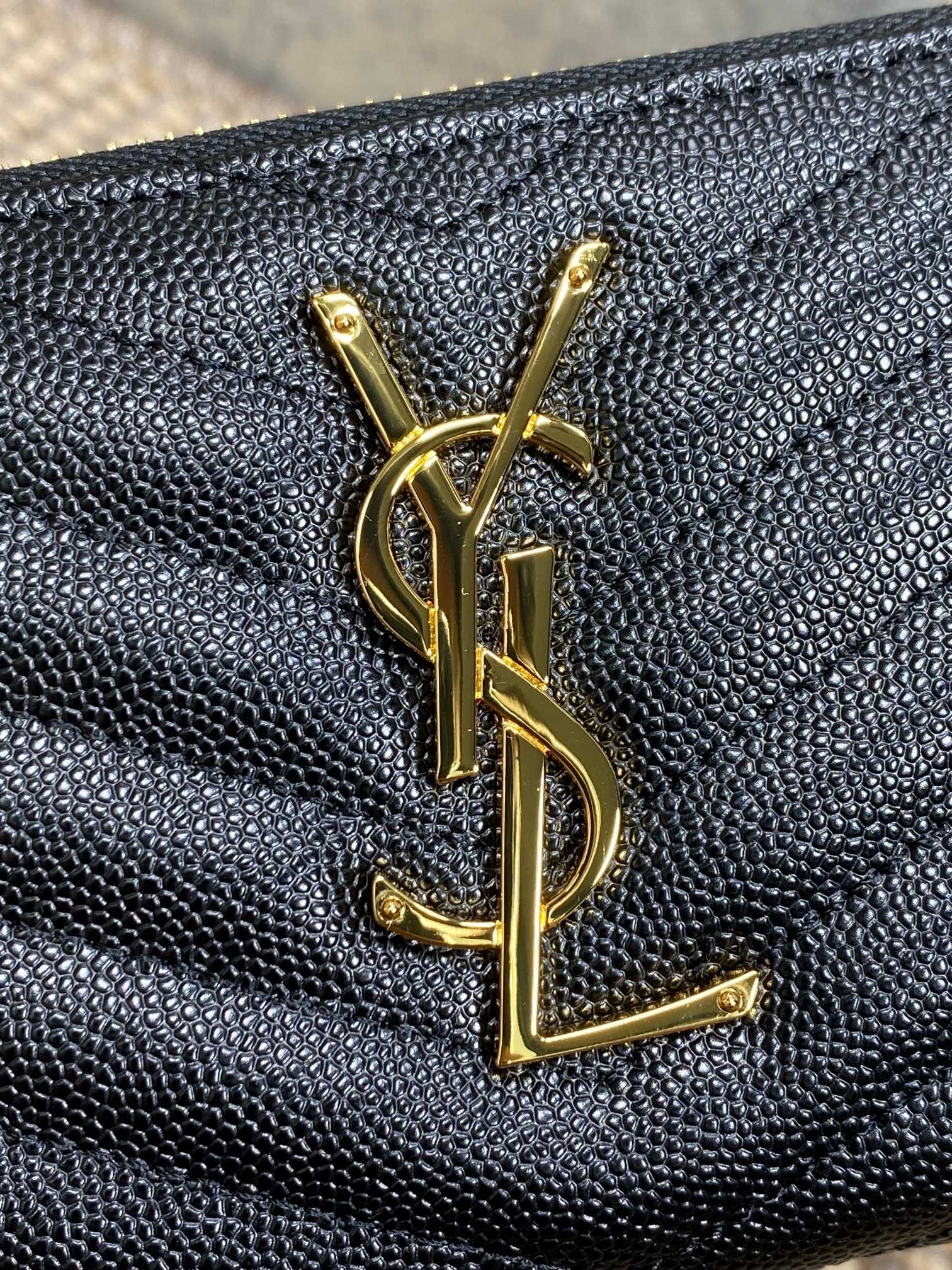 YSL Zippy Long Wallet Black Caviar Cowhide GHW mysite