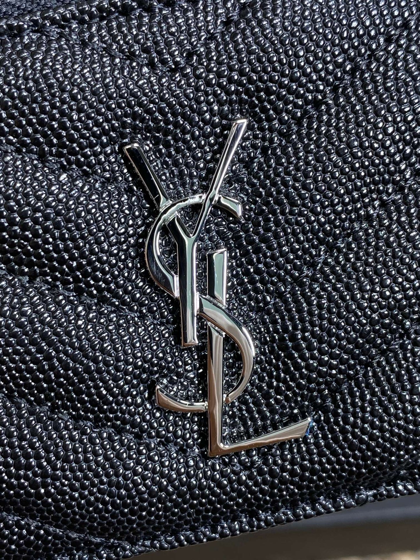 YSL Zip Coin Case With Card Black Caviar Cowhide Sliver HW mysite