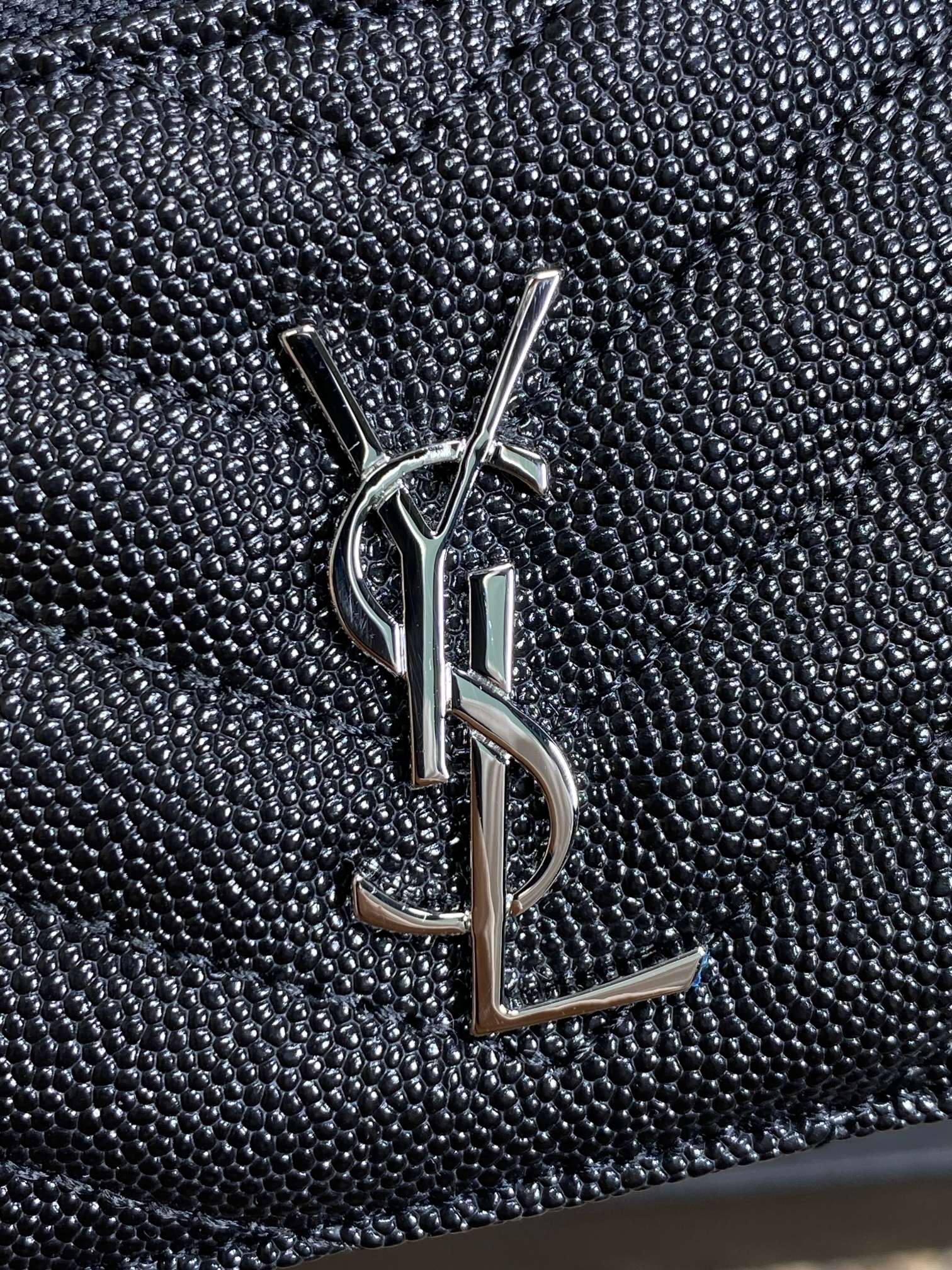 YSL Zip Coin Case With Card Black Caviar Cowhide Sliver HW mysite