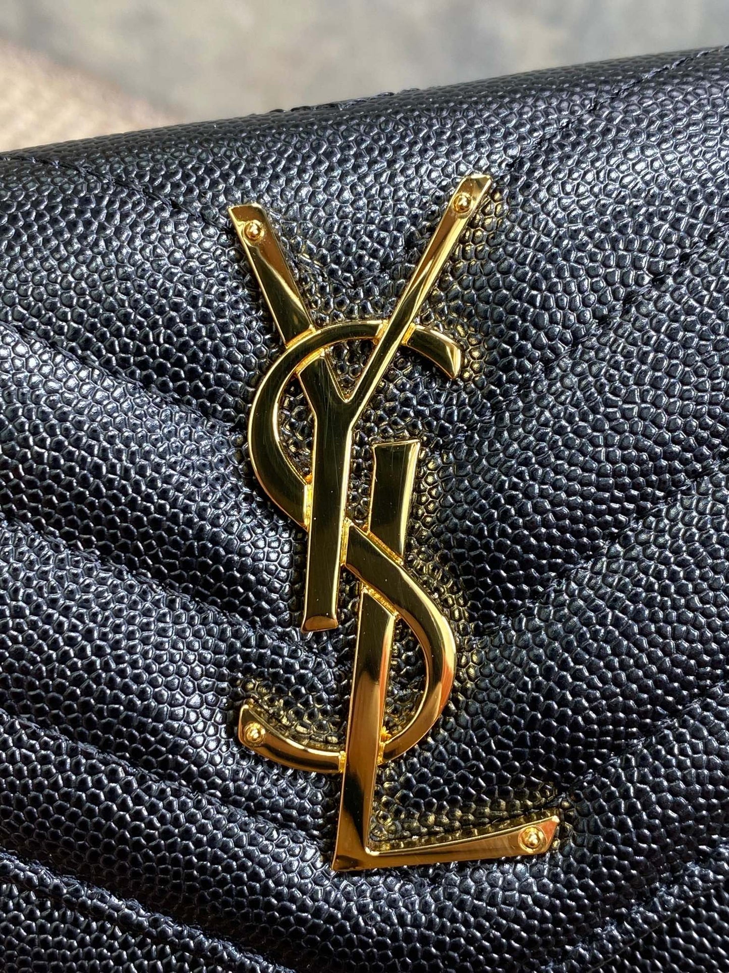 YSL Cassandre Envelope Flap Wallet Black Caviar Cowhide GHW mysite