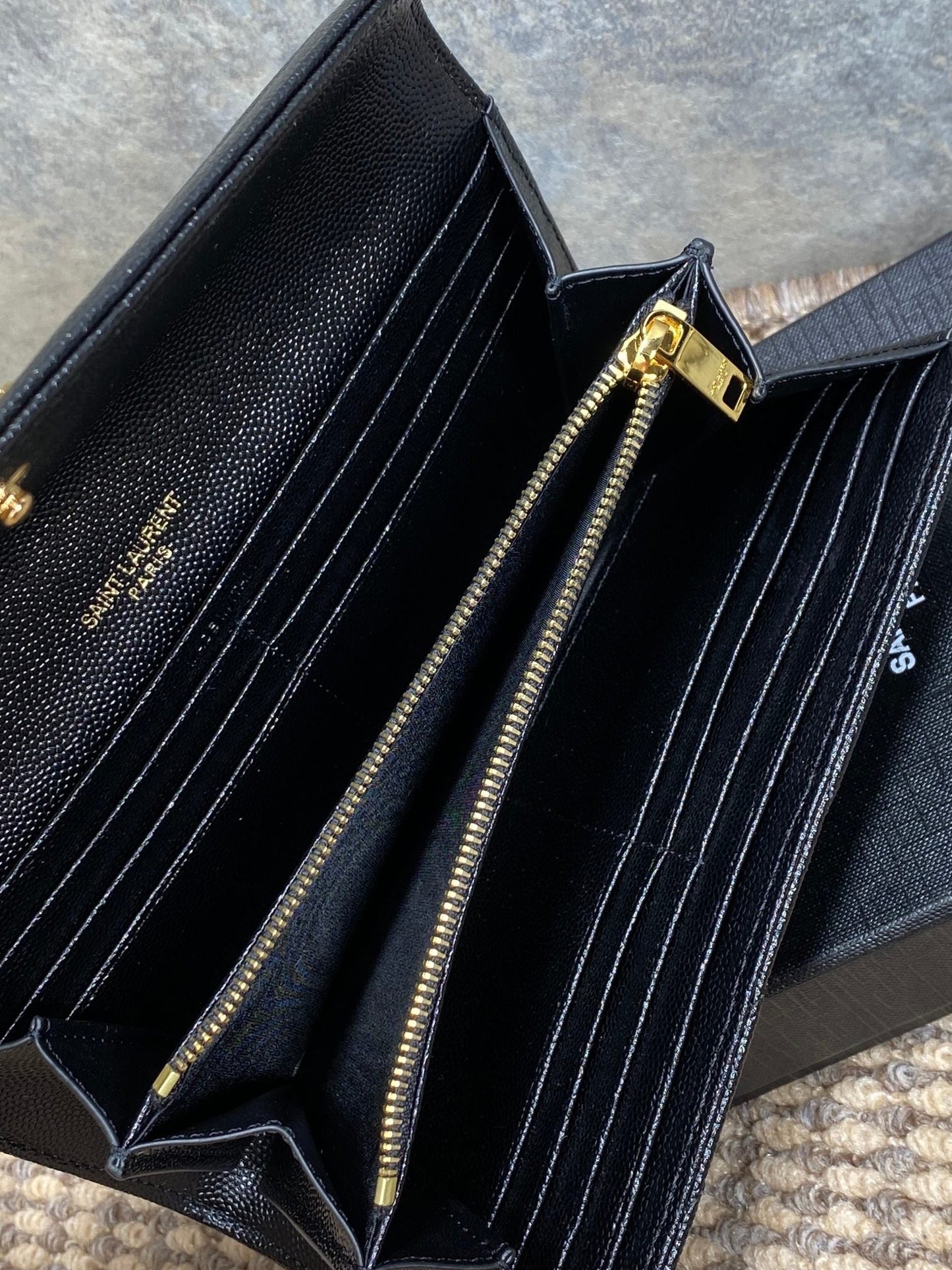 YSL Cassandre Envelope Flap Wallet Black Caviar Cowhide GHW mysite