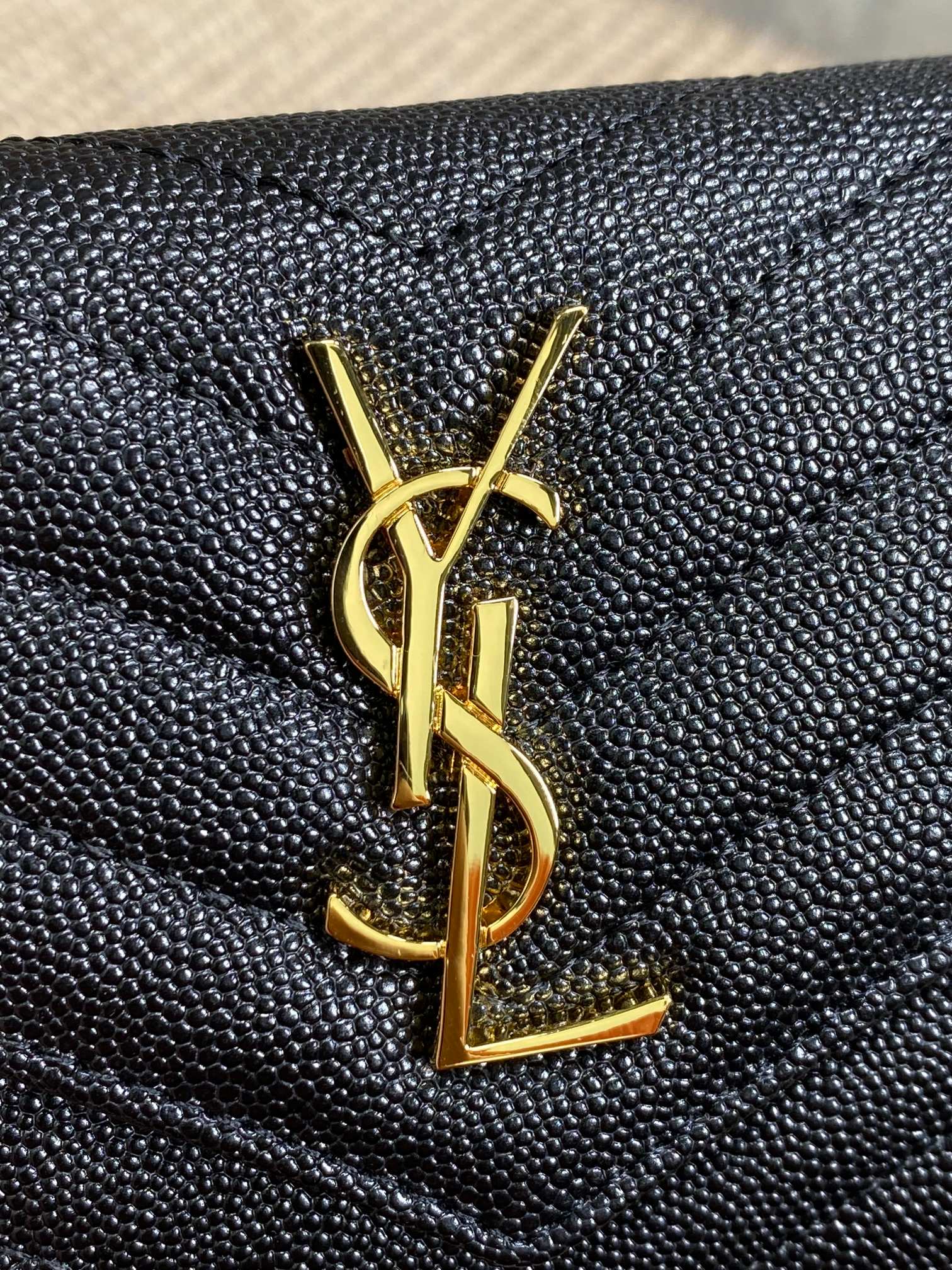 YSL Compact Flap Cassendre Wallet 10cm Black Leather GHW mysite