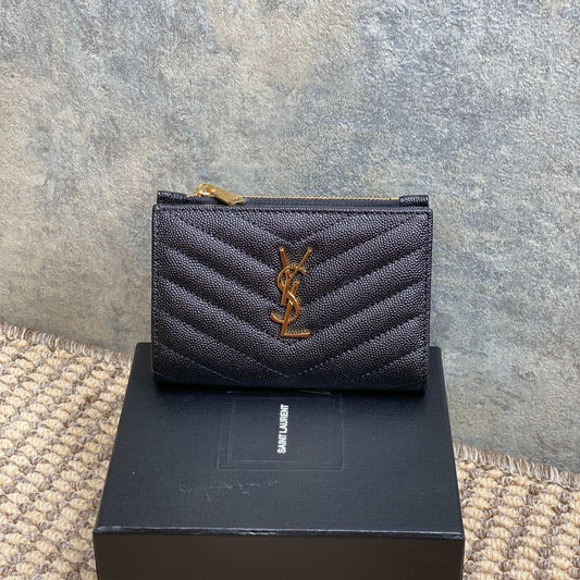 YSL Monogram Wallet Wallet 13cm Black Caviar Cowhide GHW mysite