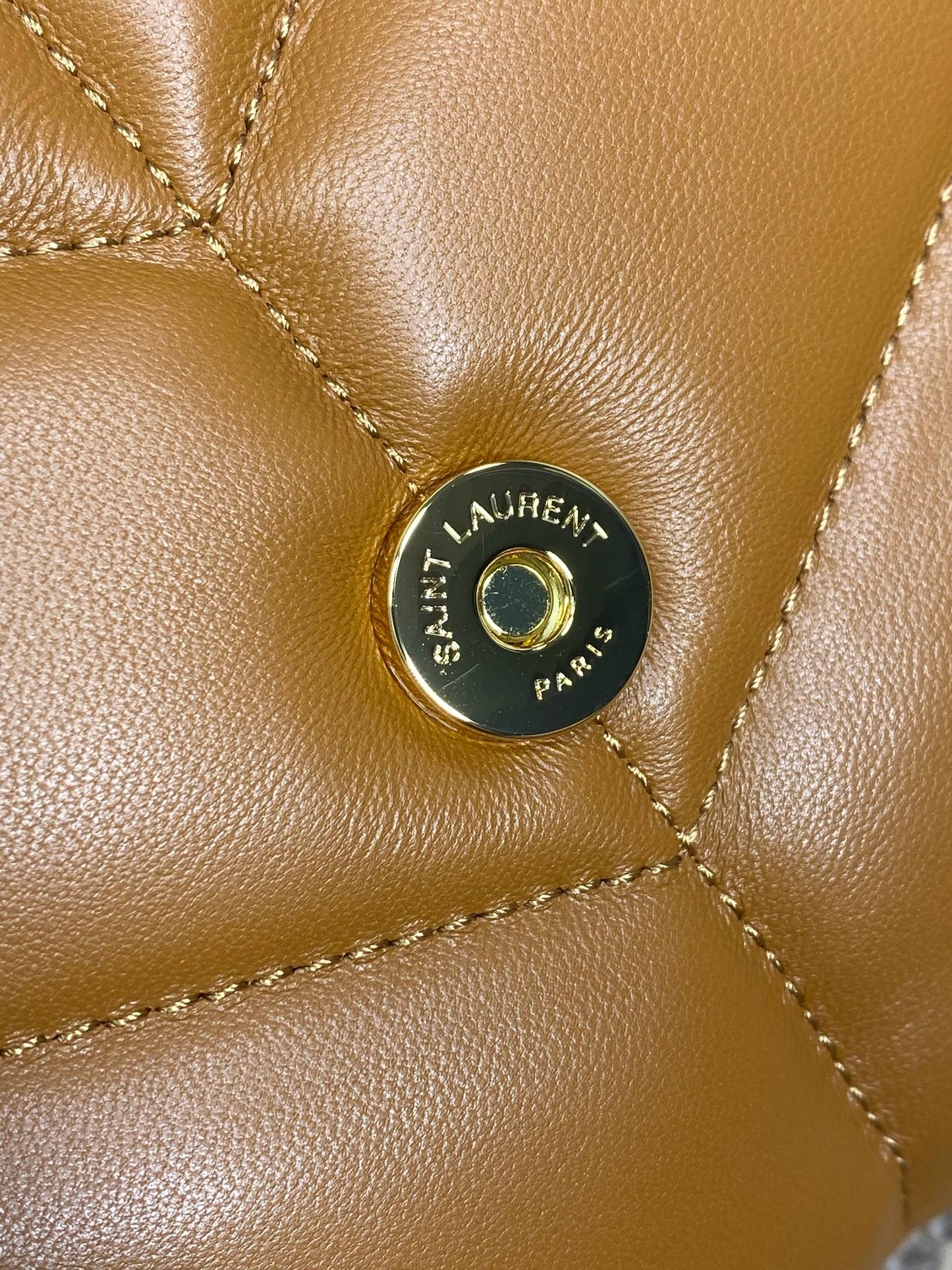 PUFFER SMALL 29 IN BRONZE BROWN LAMBSKIN GOLD HARDWARE mysite