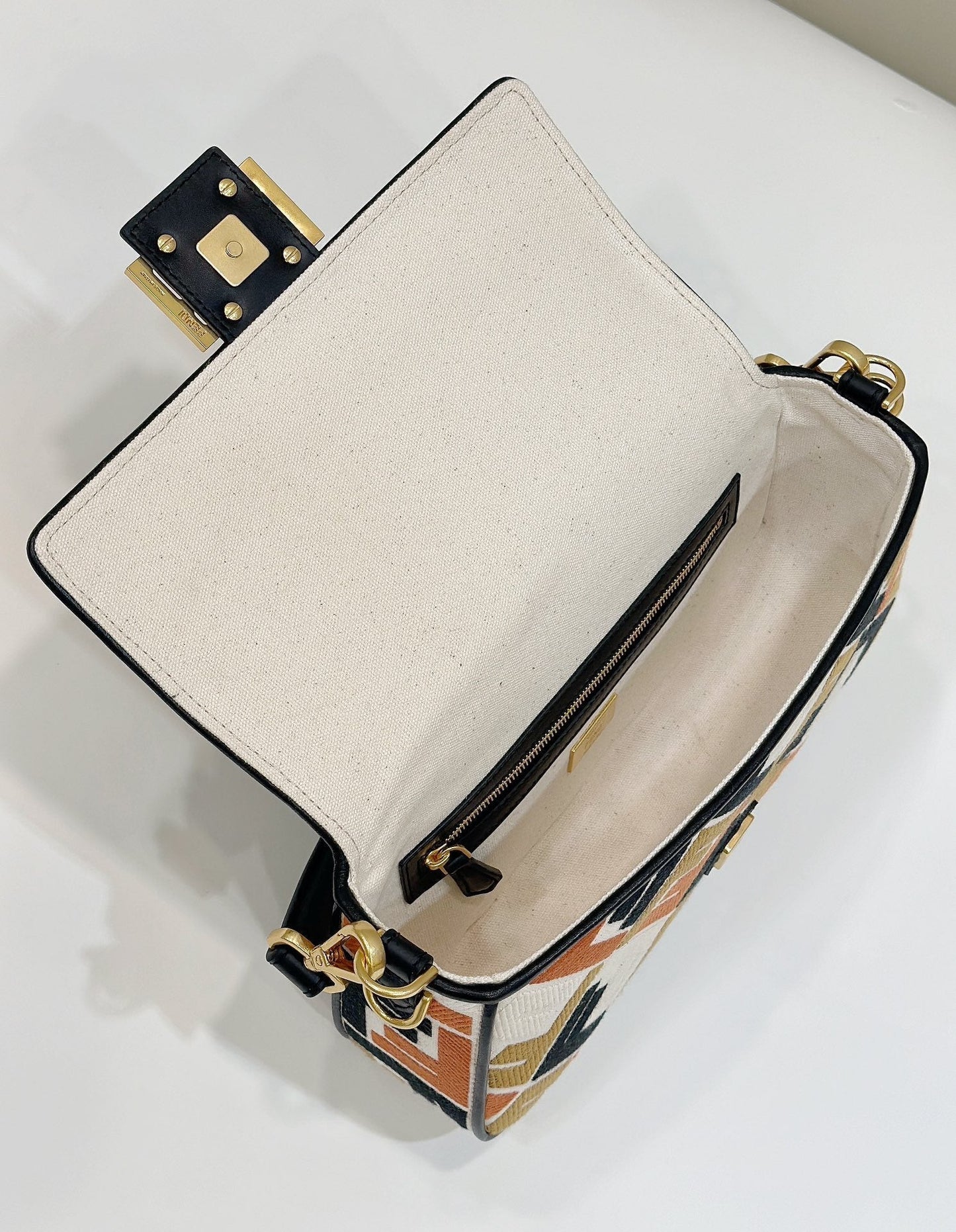 BAGUETTE CANVAS 27 BAG WITH MULTICOLOUR EMBROIDERY GOLD HARDWARE mysite