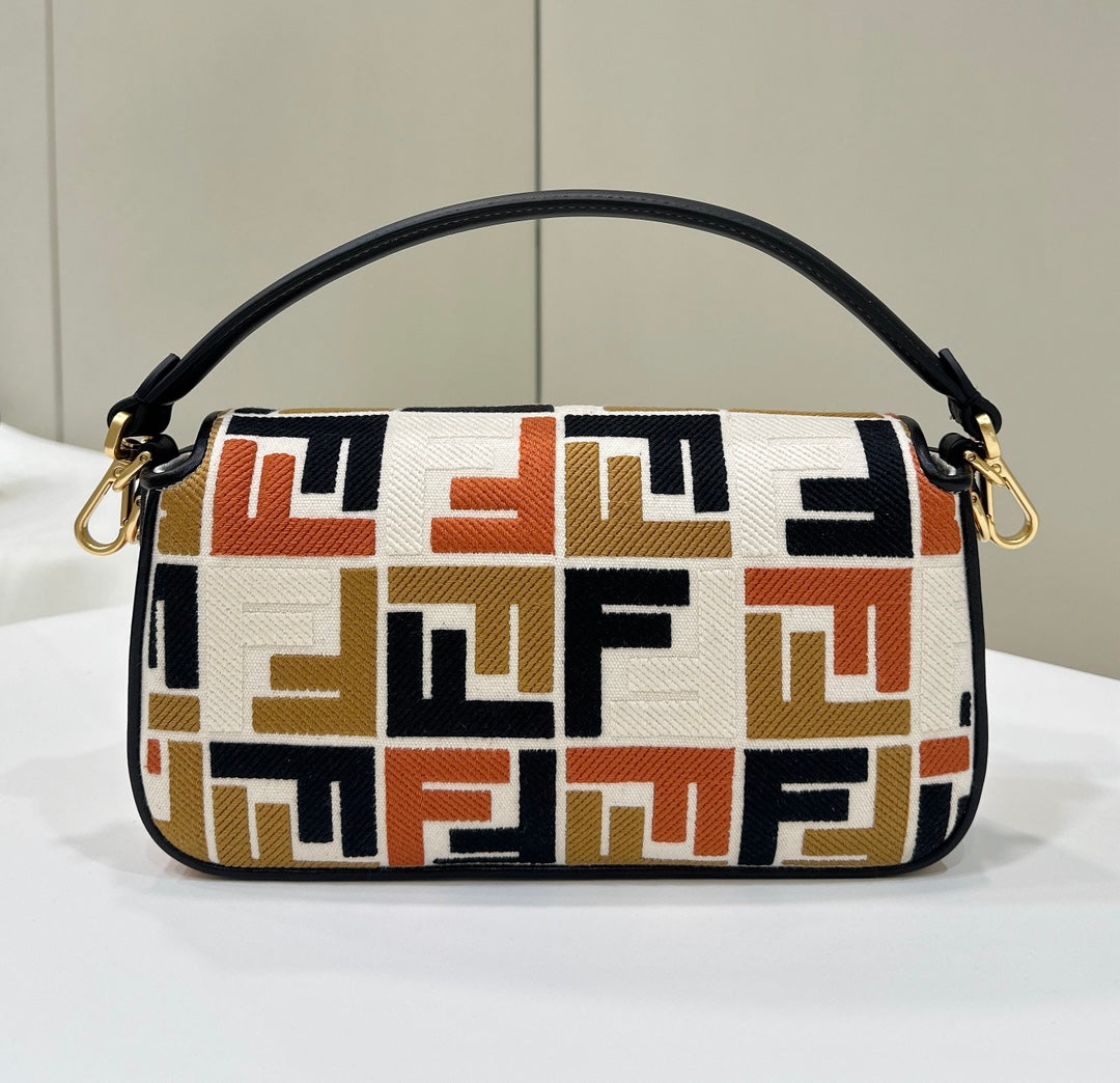 BAGUETTE CANVAS 27 BAG WITH MULTICOLOUR EMBROIDERY GOLD HARDWARE mysite
