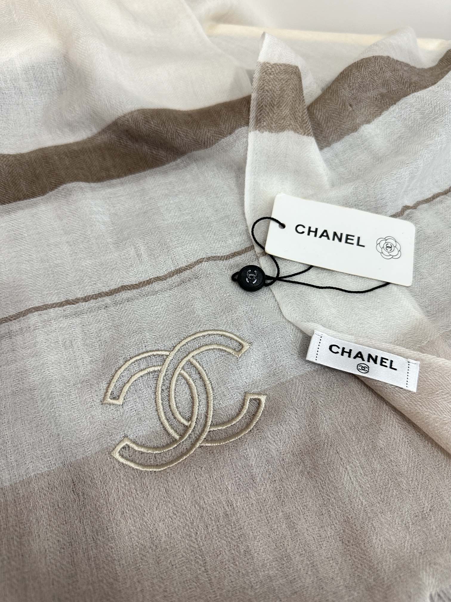 SCARF 200 CM IN TAN BEIGE SILK AND CASHMERE 400024 mysite