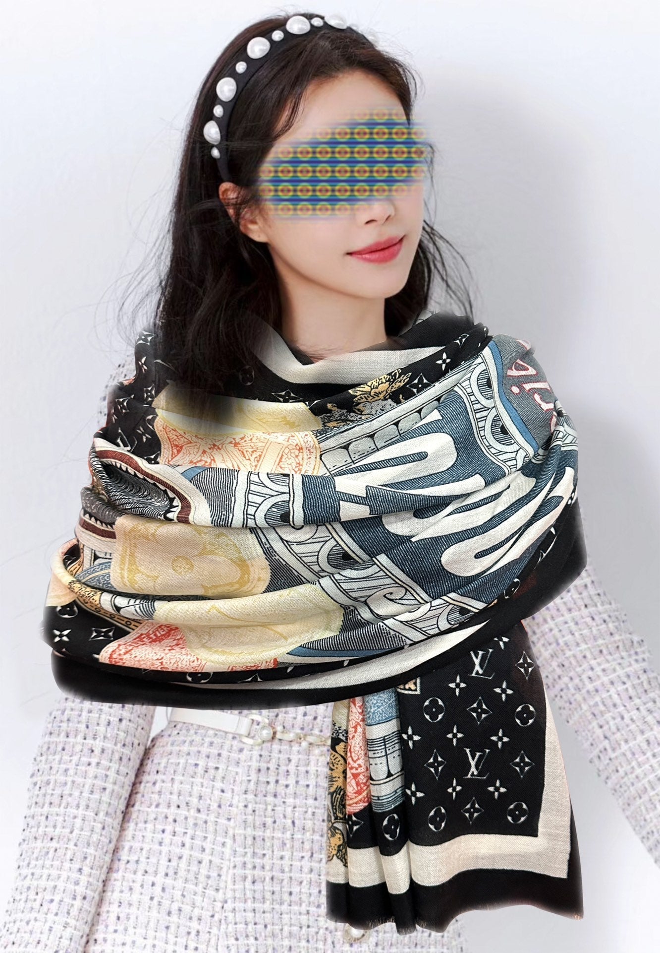 SCARF MALLES MERVEILLEUSES 200 CM IN COLORFUL CASHMERE 400066 mysite
