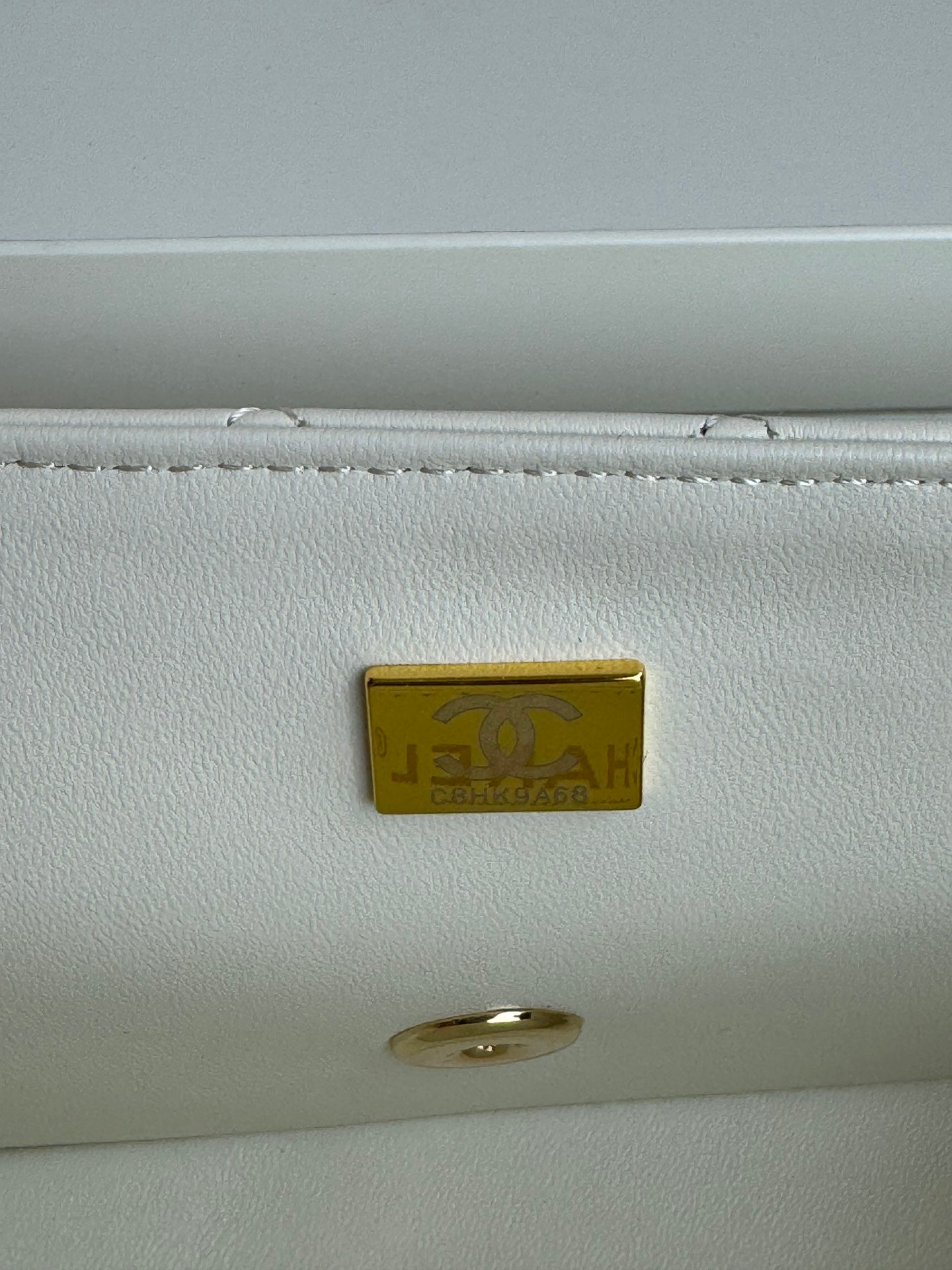 24c mini flap bag 20cm with top handle white lambskin mysite