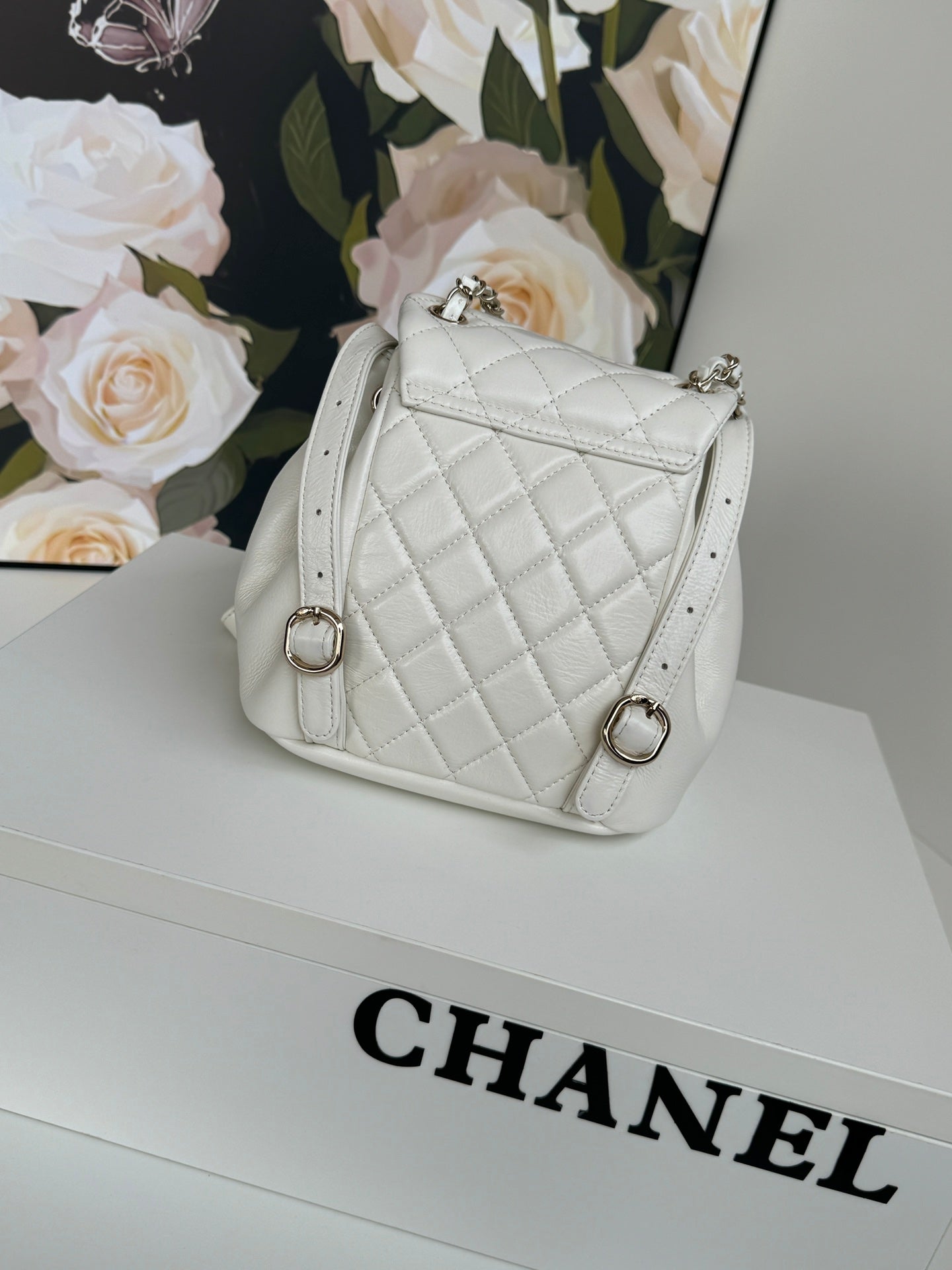 duma backpack 18cm white lambskin light gold hardware mysite