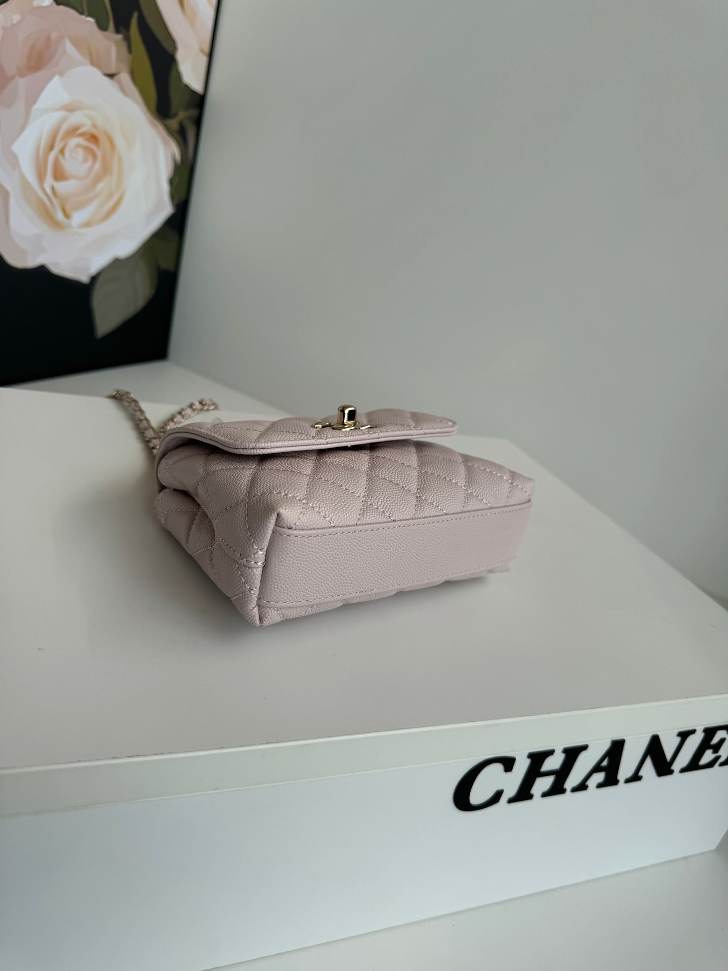 CC 24K Coco Handle Nano 14.5cm Light Pink Grained Calfskin Gold Hardware mysite