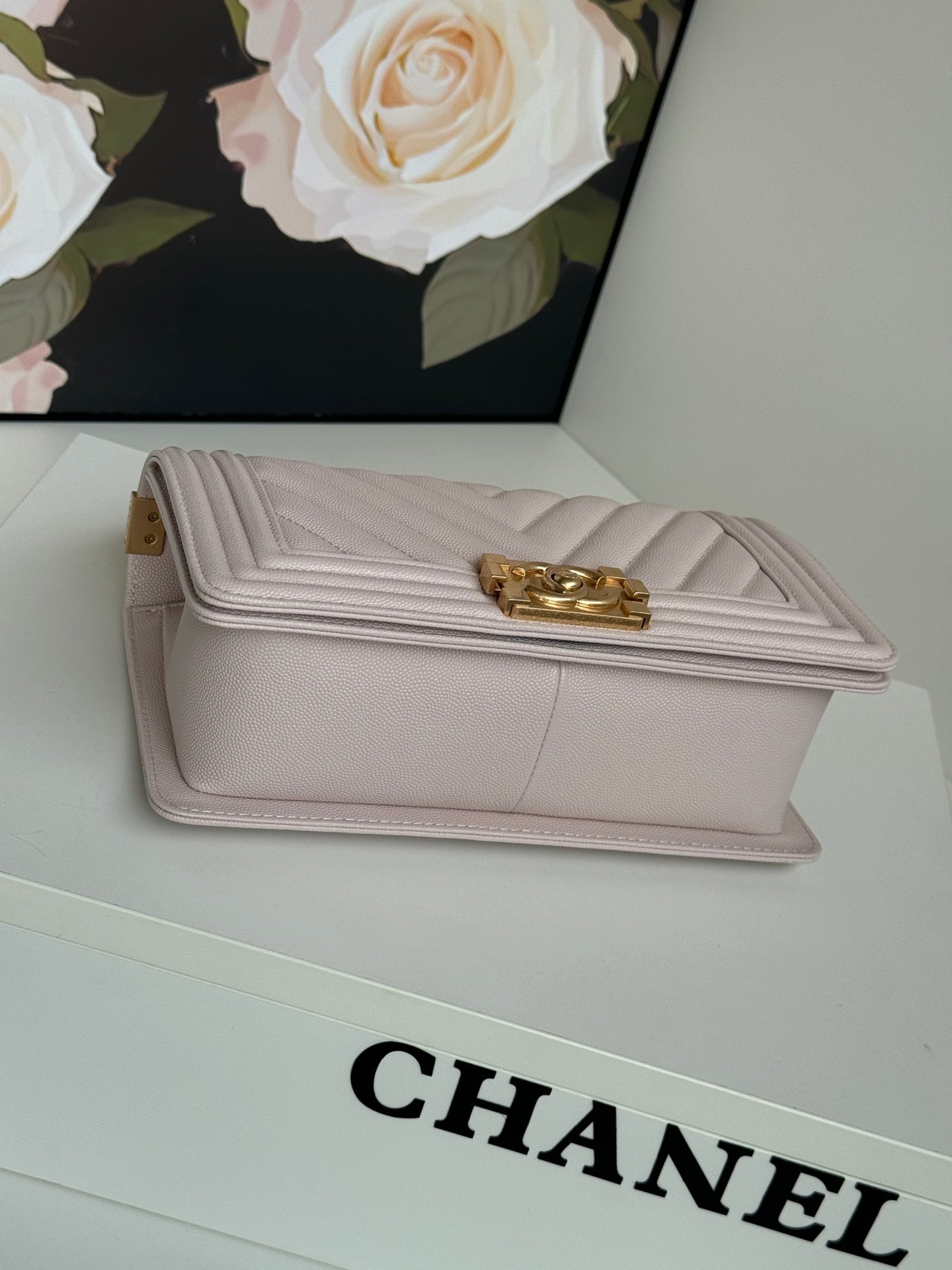 BOY BAG WITH GOLD HARDWARE MEDIUM 25 IN PINK NUDE CALFSKIN mysite