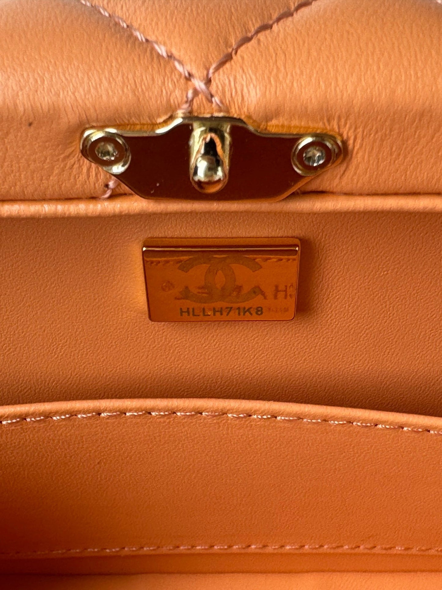 SMALL BOX BAG 18 IN CARROT LAMBSKIN GOLD HARDWARE mysite