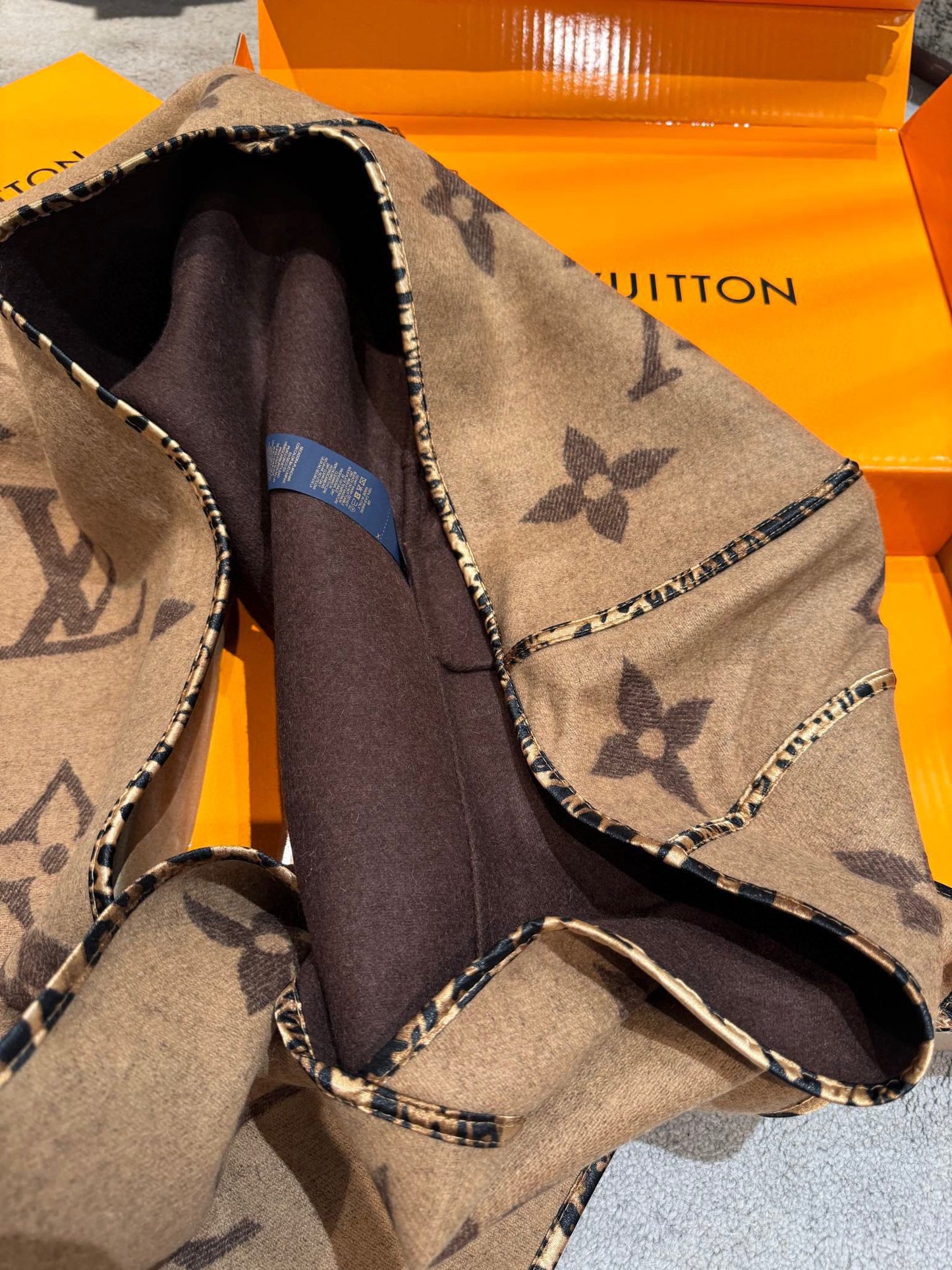 SCARF 196 CM IN COFFEE BROWN LAMBSWOOL AND CASHMERE 393080 mysite