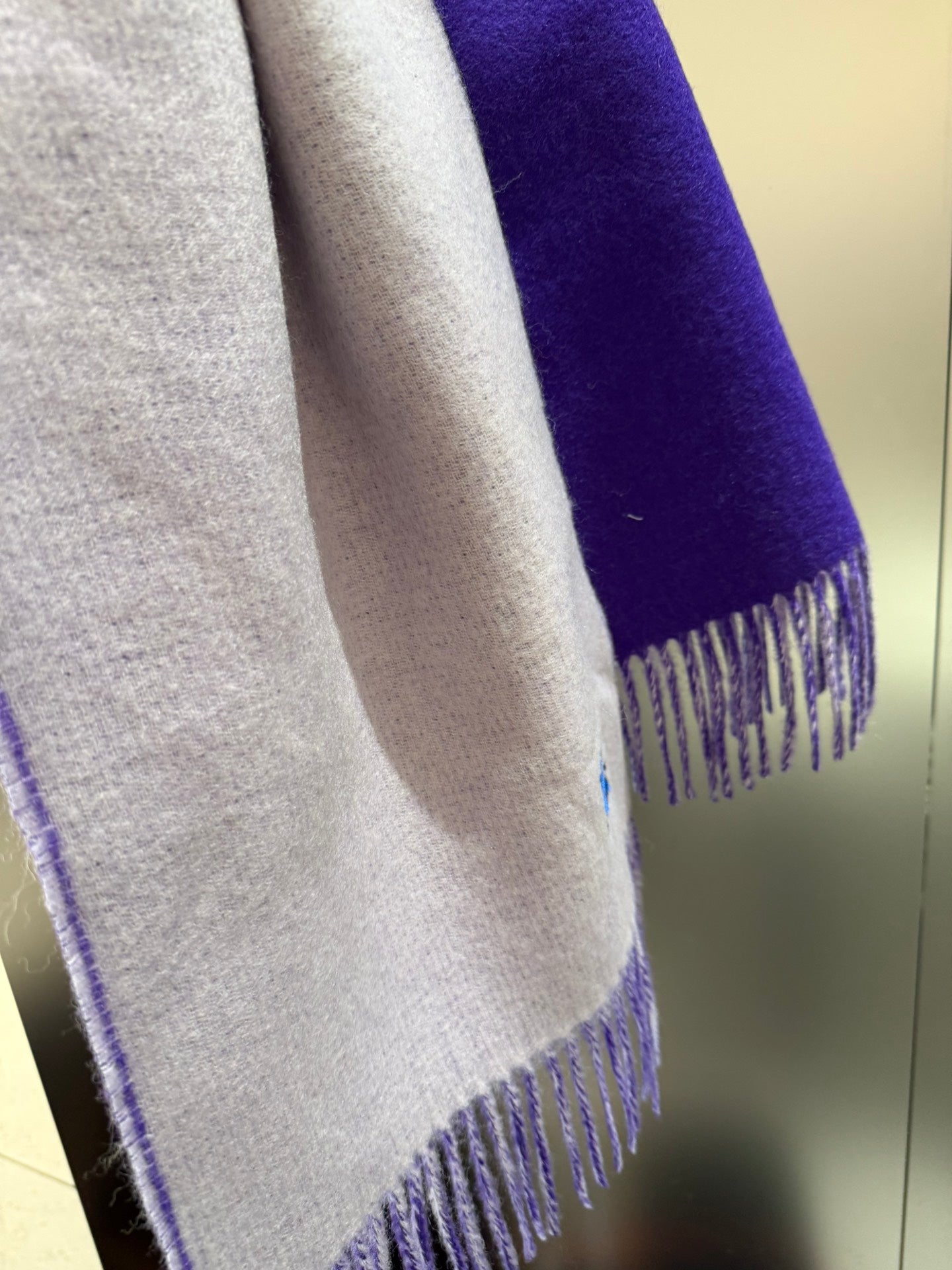 REVERSIBLE SCARF 180 CM IN VIOLET PURPLE CASHMERE 407411 mysite