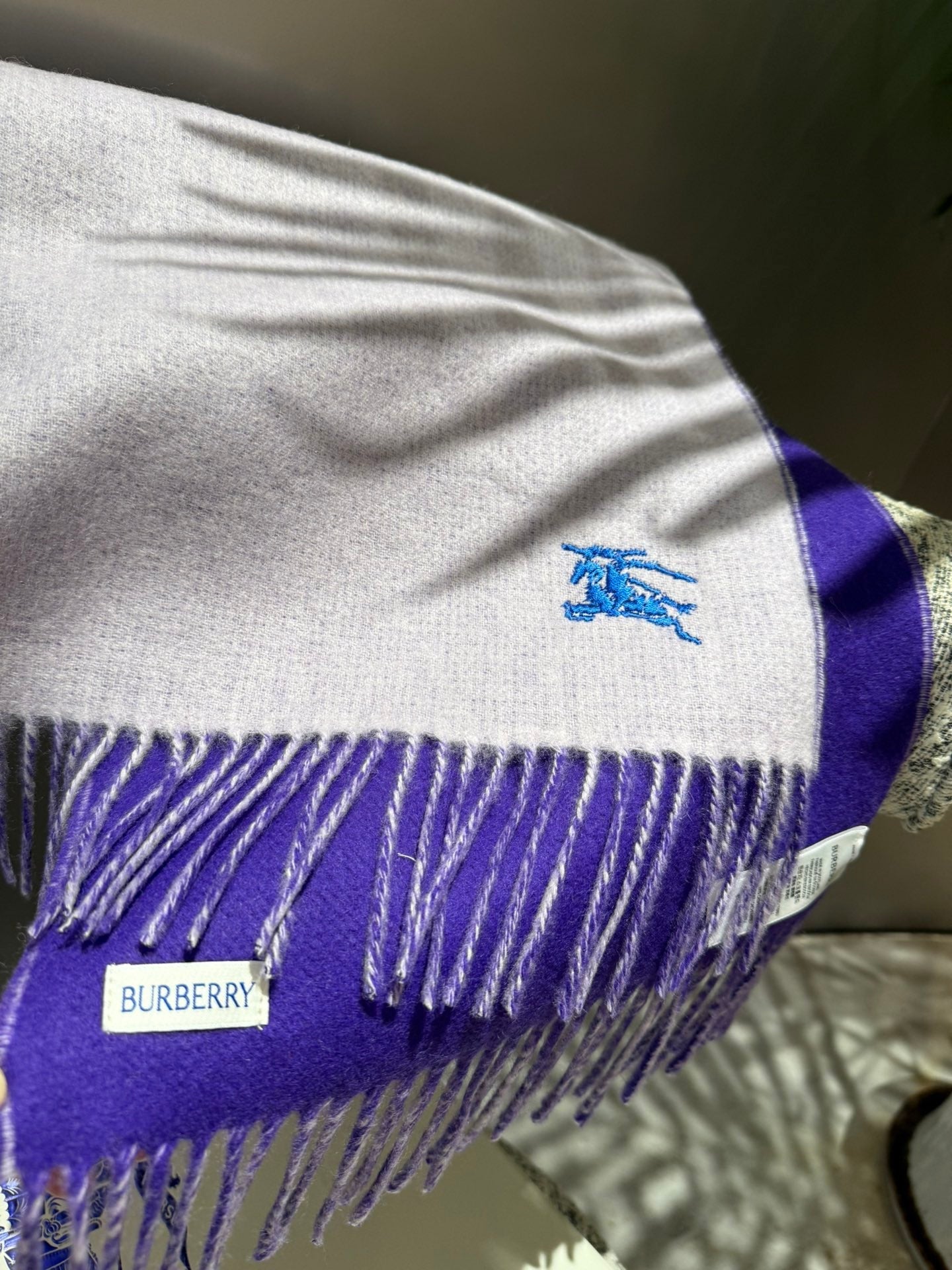 REVERSIBLE SCARF 180 CM IN VIOLET PURPLE CASHMERE 407411 mysite