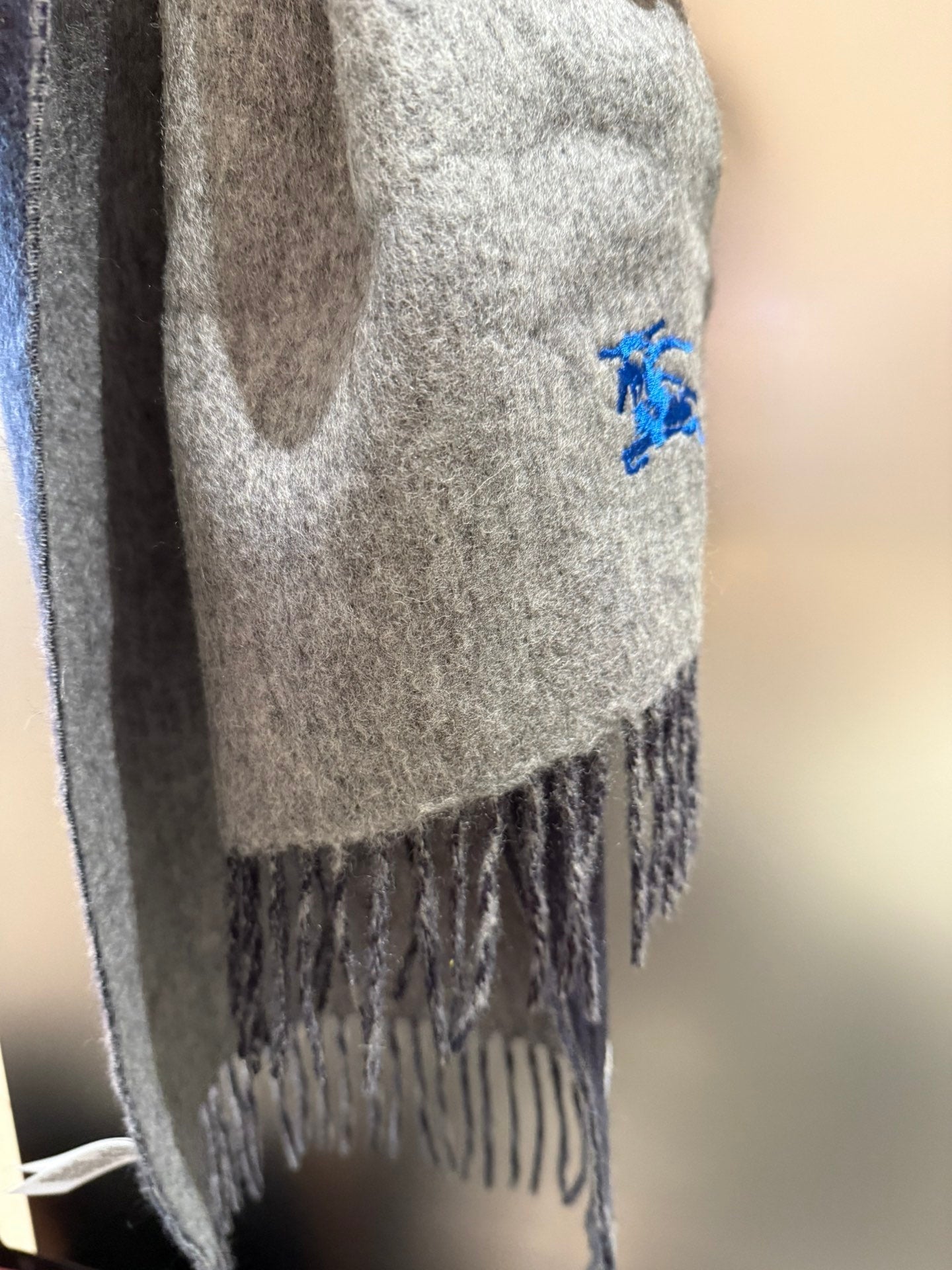 REVERSIBLE SCARF 180 CM IN GRAY CASHMERE 407414 mysite