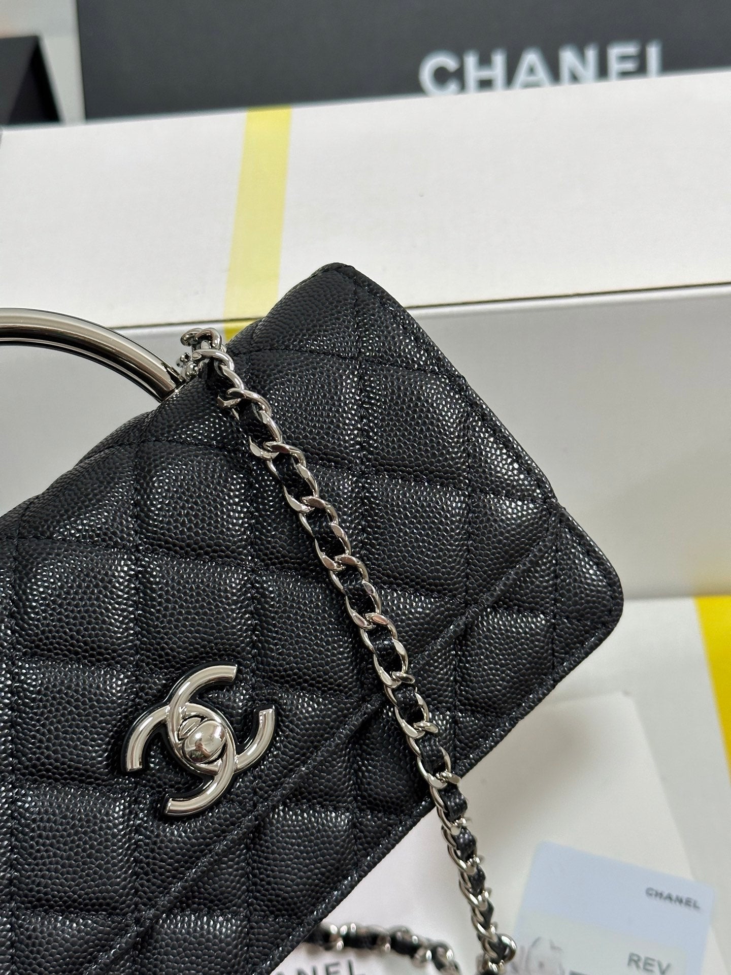 CC 25P Wallet Woc Handle 17cm Black Leather Silver Hardware 243445 mysite