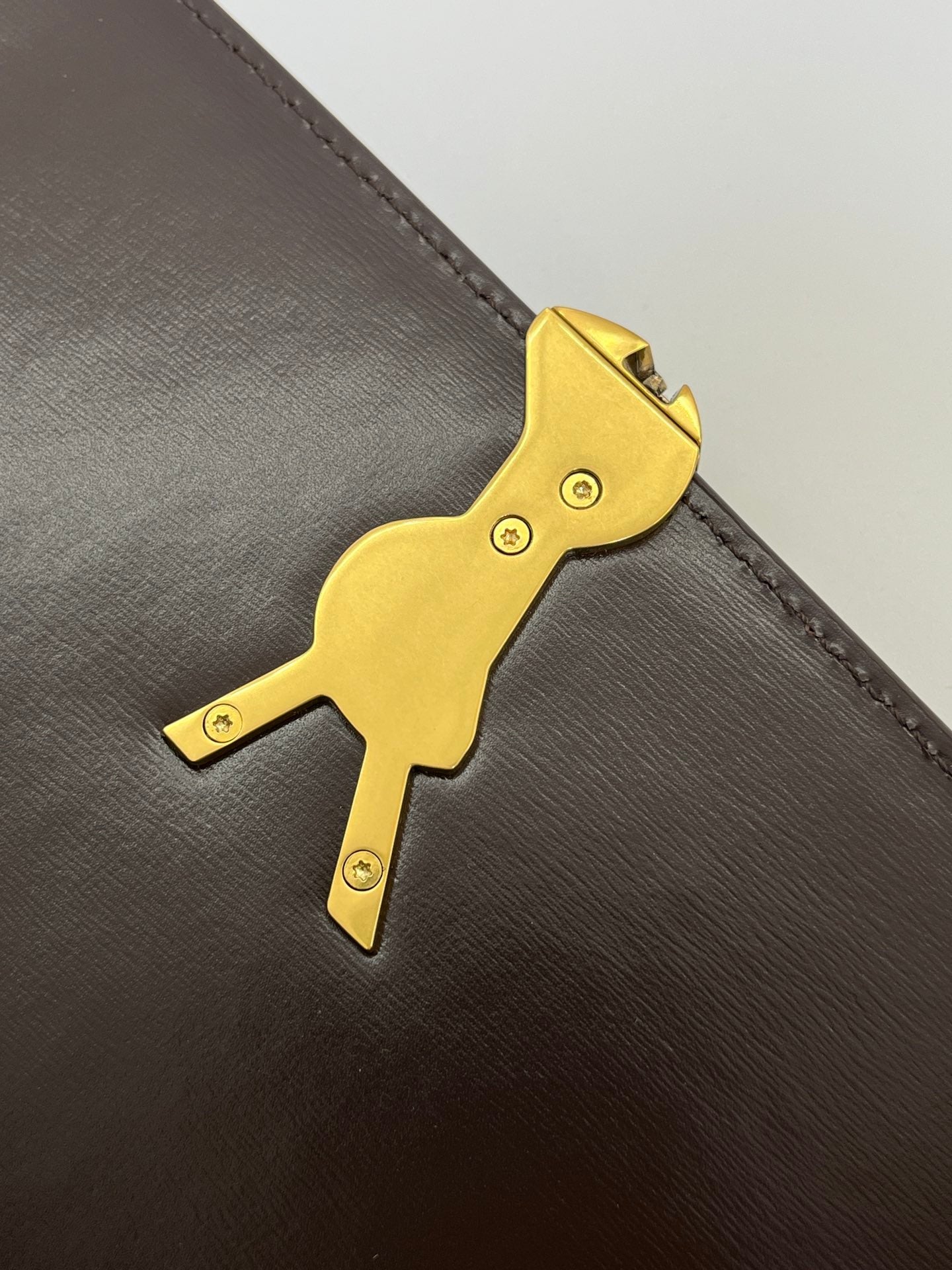 YSL Solferino Small Satchel Bag Brown Gold Calfskin 325451 mysite