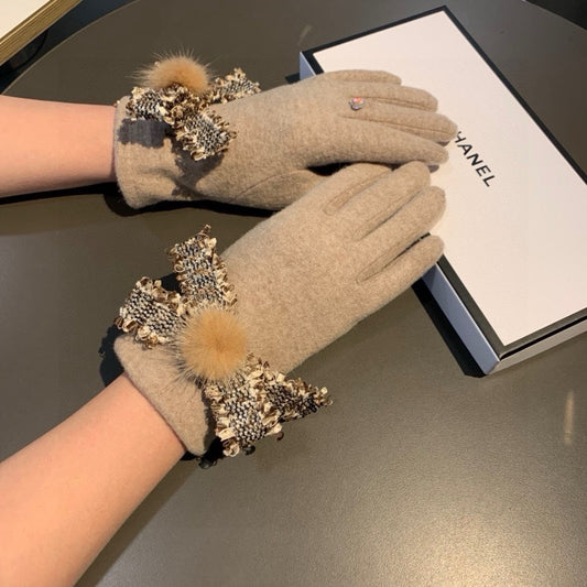 GLOVES IN PALE BROWN WOOL 420538 mysite
