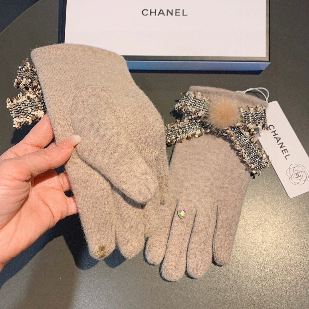 GLOVES IN PALE BROWN WOOL 420538 mysite