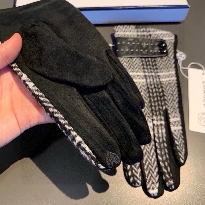 GLOVES IN BLACK MIX WHITE WOOL 429245 mysite