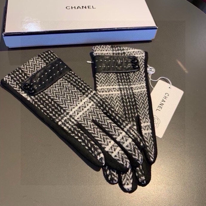 GLOVES IN BLACK MIX WHITE WOOL 429245 mysite