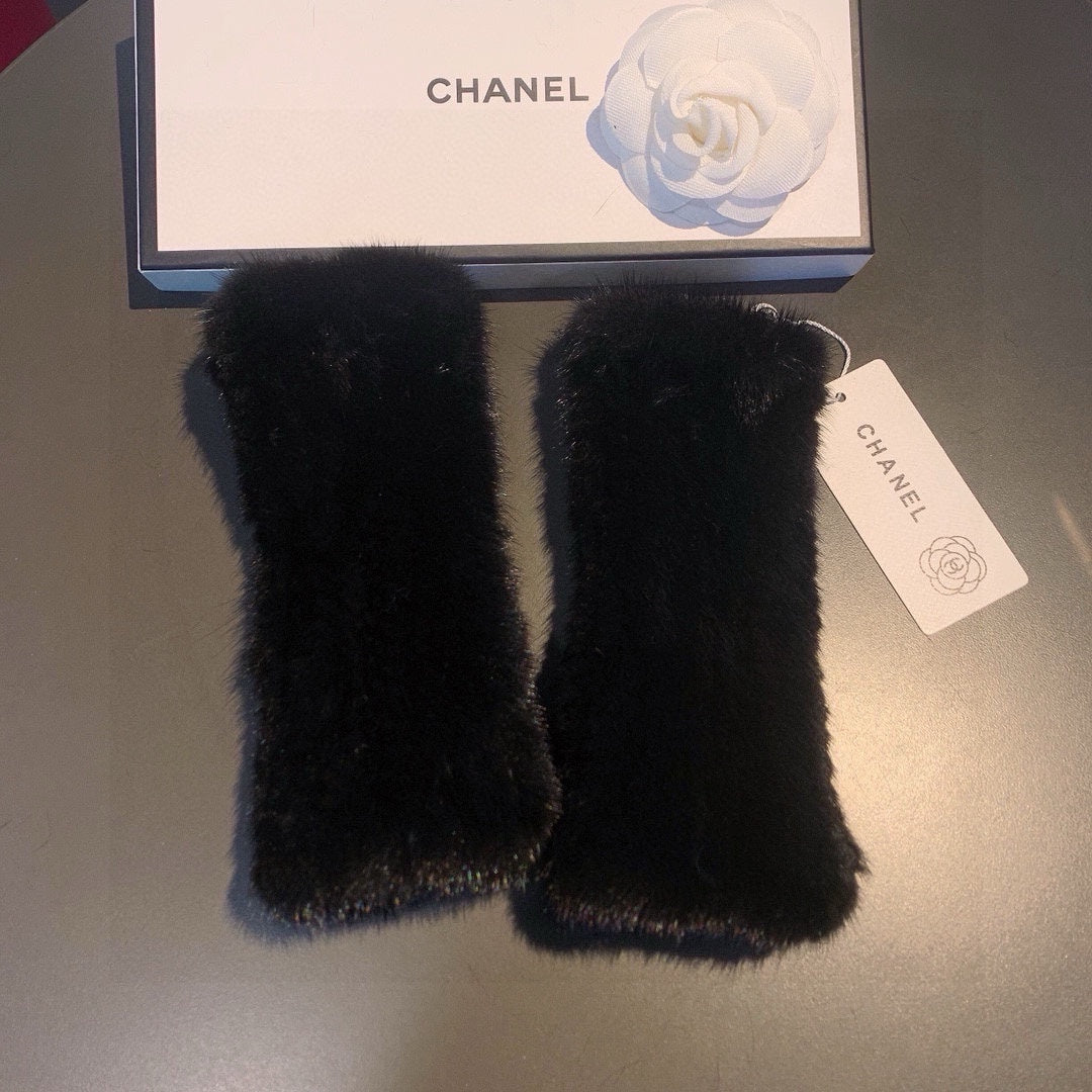 FINGERLESS GLOVES IN BLACK RABBIT FUR 462279 mysite