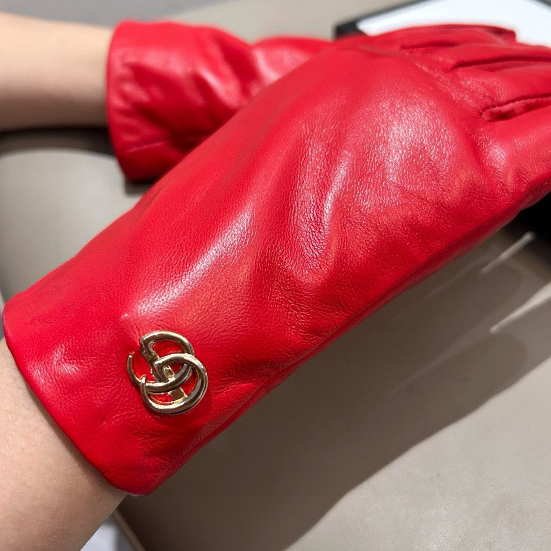 TOUCHSCREEN GLOVES IN RED LAMBSKIN AND SHEARLING LINING 463862 mysite